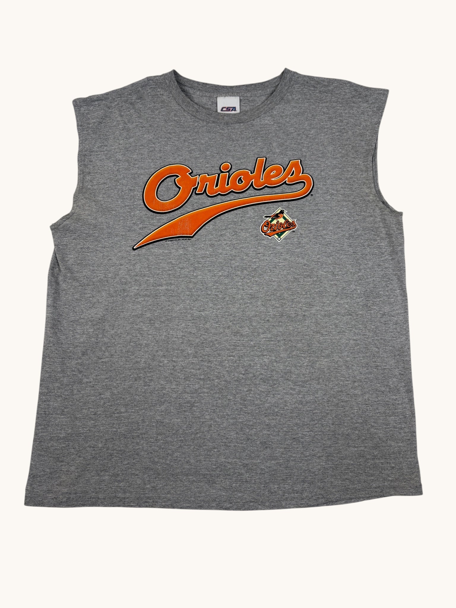 00s CSA Gray Orioles Cutoff Sleeve Tee