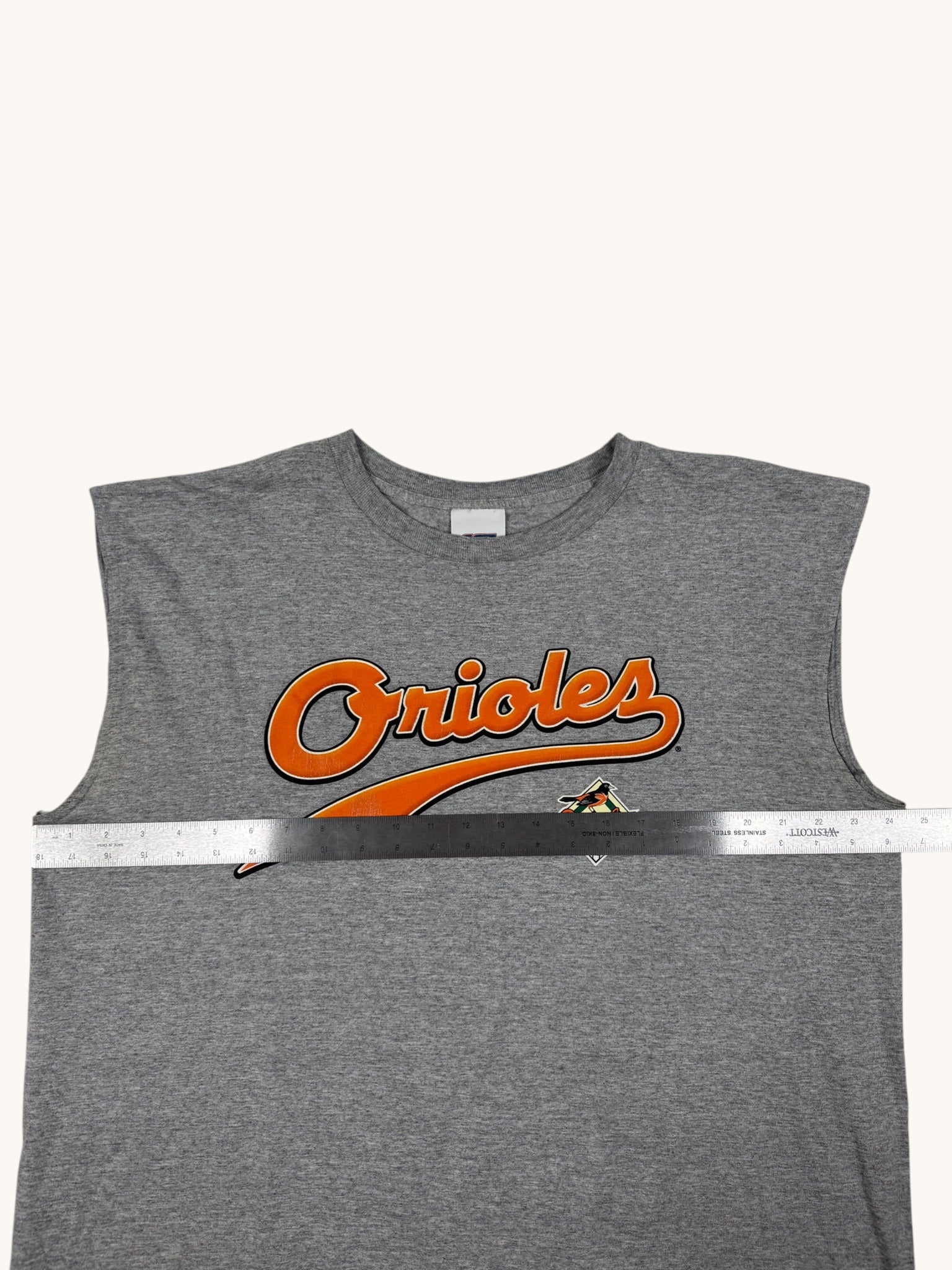 00s CSA Gray Orioles Cutoff Sleeve Tee