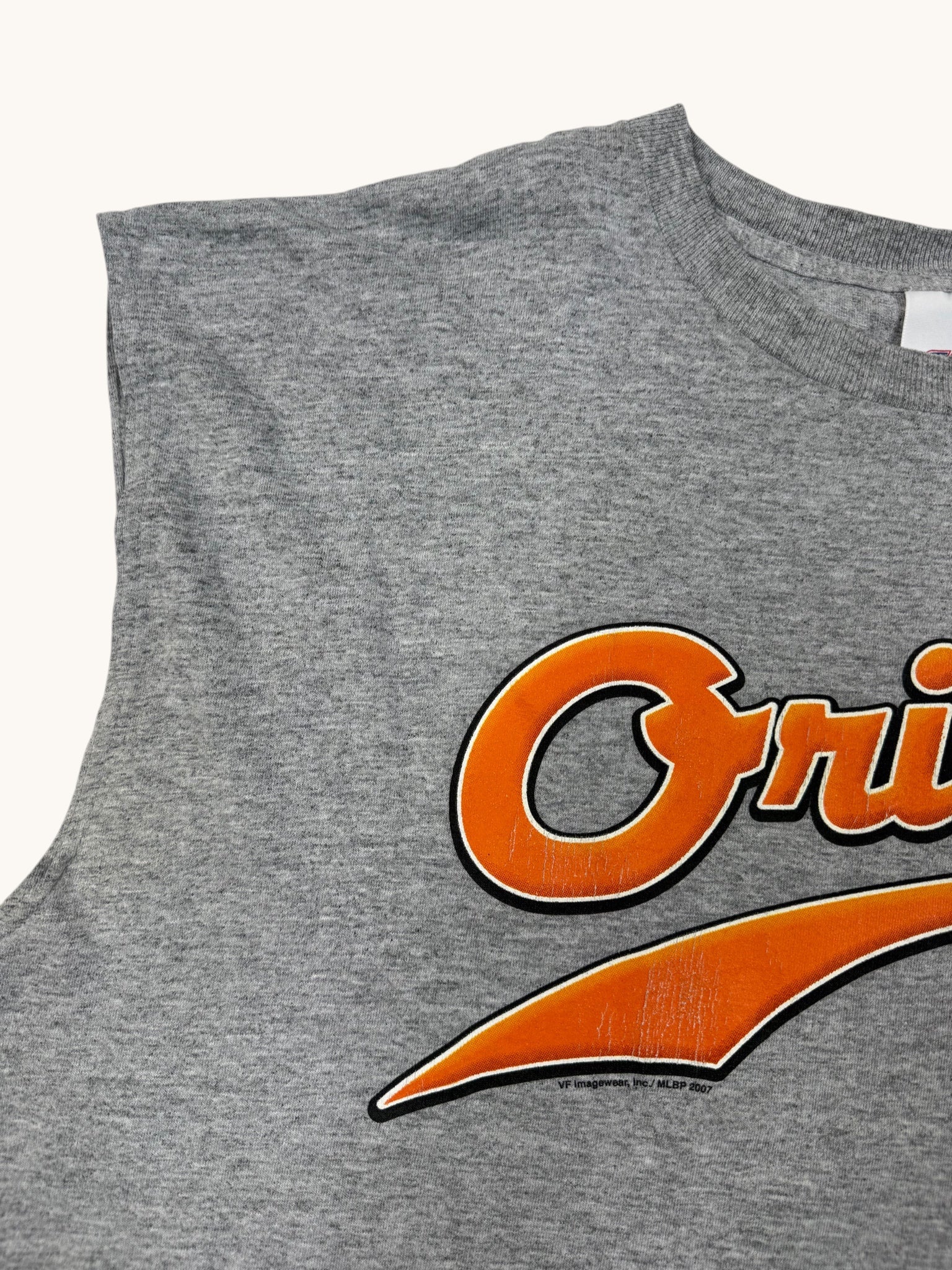 00s CSA Gray Orioles Cutoff Sleeve Tee