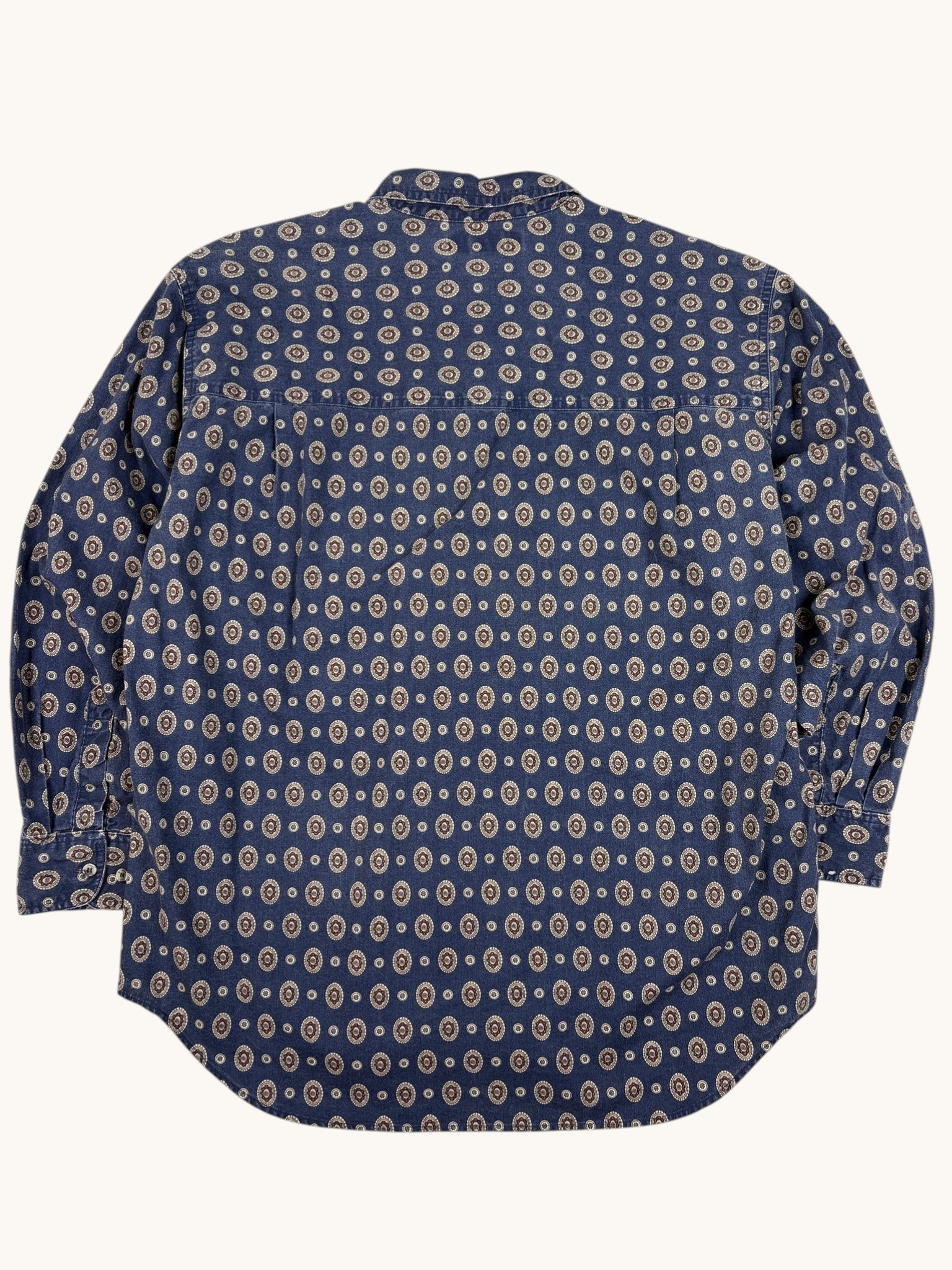 90s Marc Daniels Blue Patterned Button Up - L
