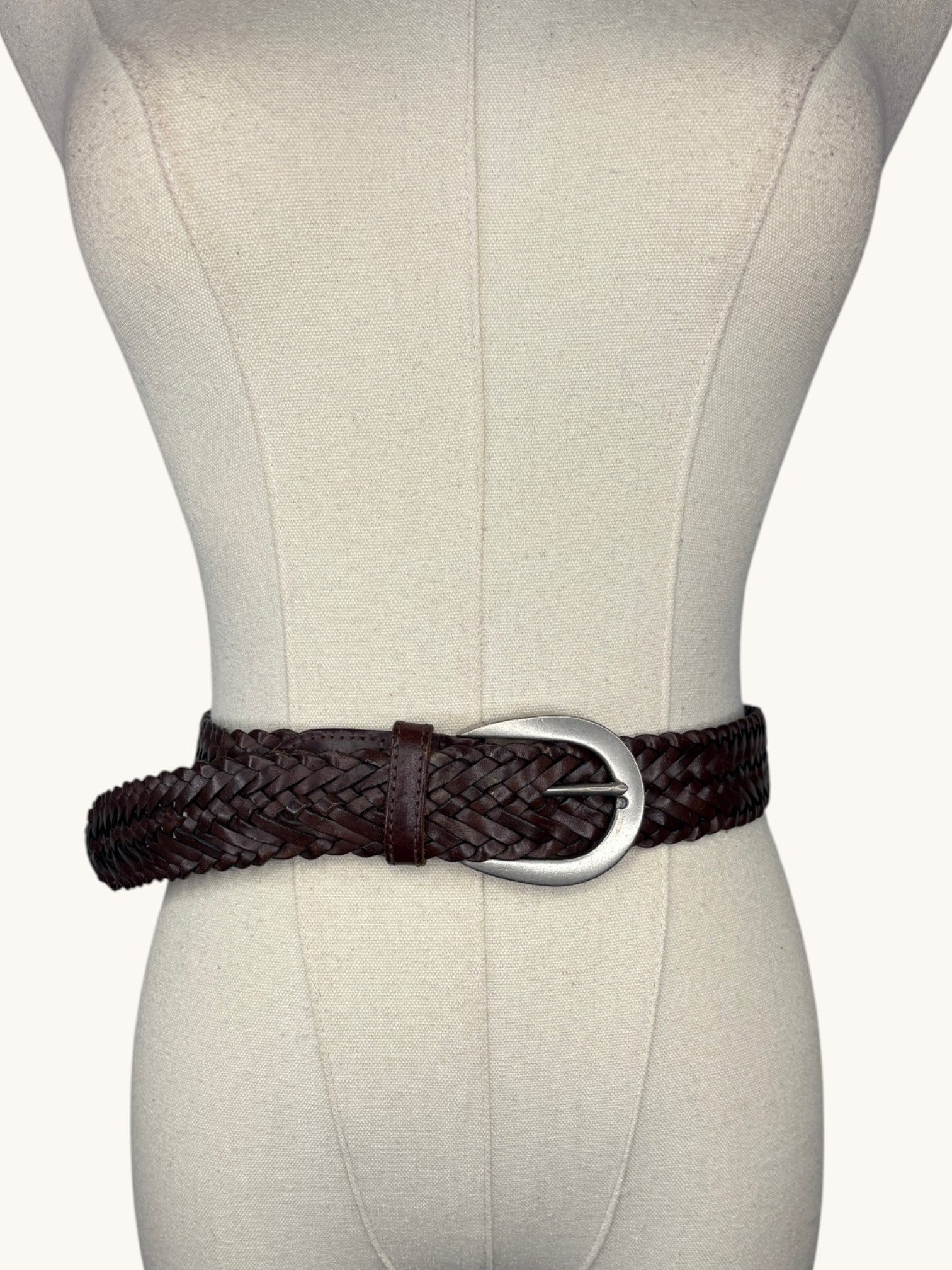 90s Coach Brown Braided Leather Belt - M
