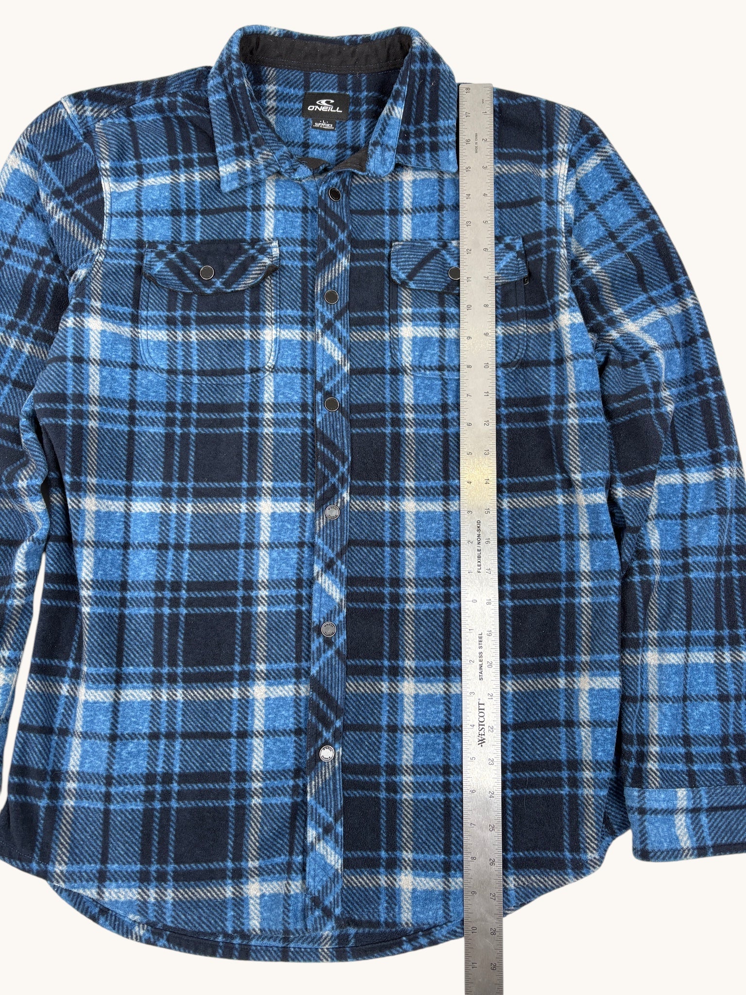 Oneil Blue Plaid Button Up Shirt - L