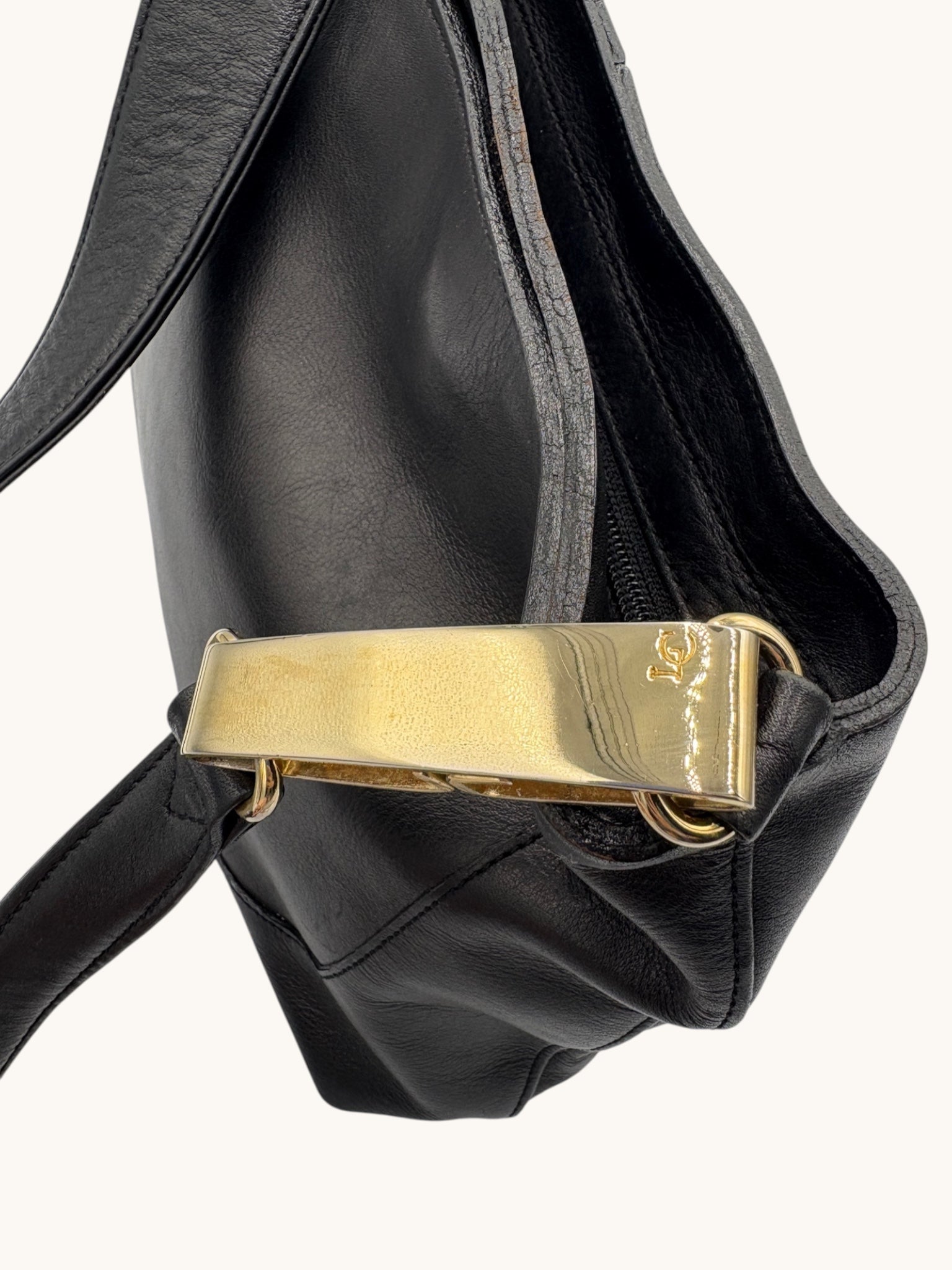 90s Leather Co Liz Claiborne Black Shoulder Bag