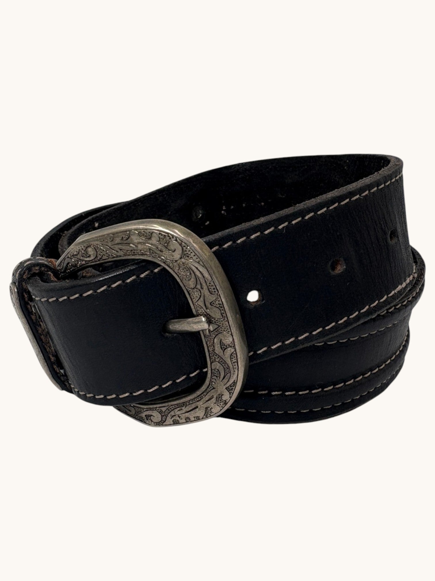 90s GAP Black Leather Belt - 30