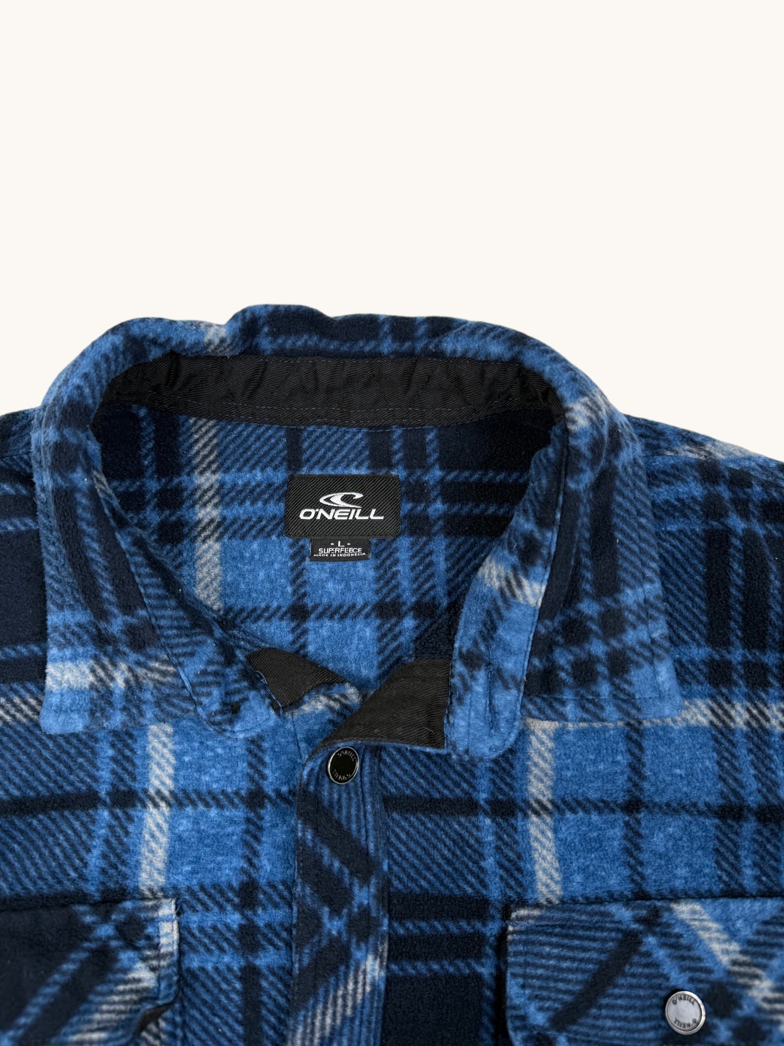 Oneil Blue Plaid Button Up Shirt - L