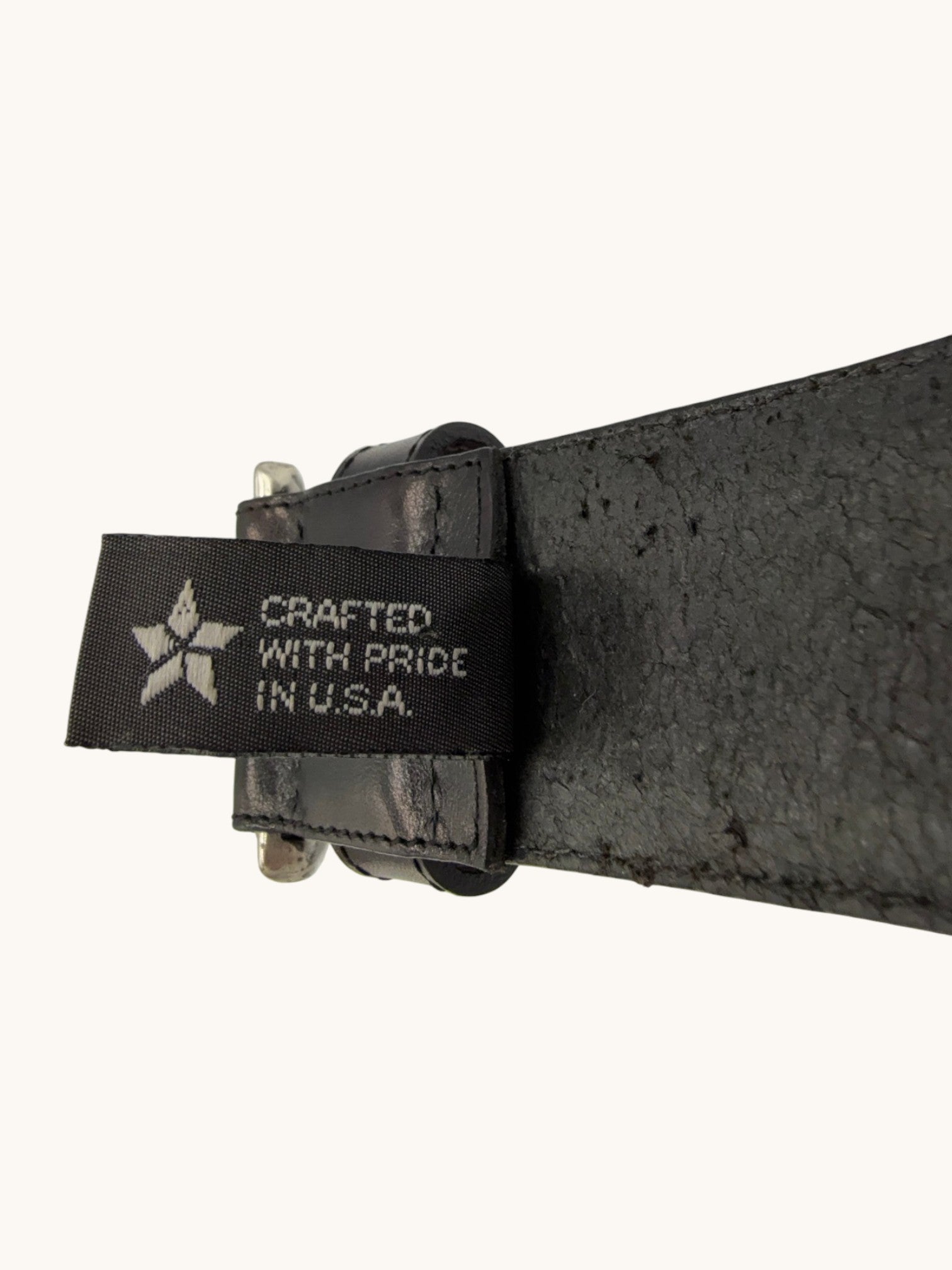 90s Brighton Black Leather Belt - M
