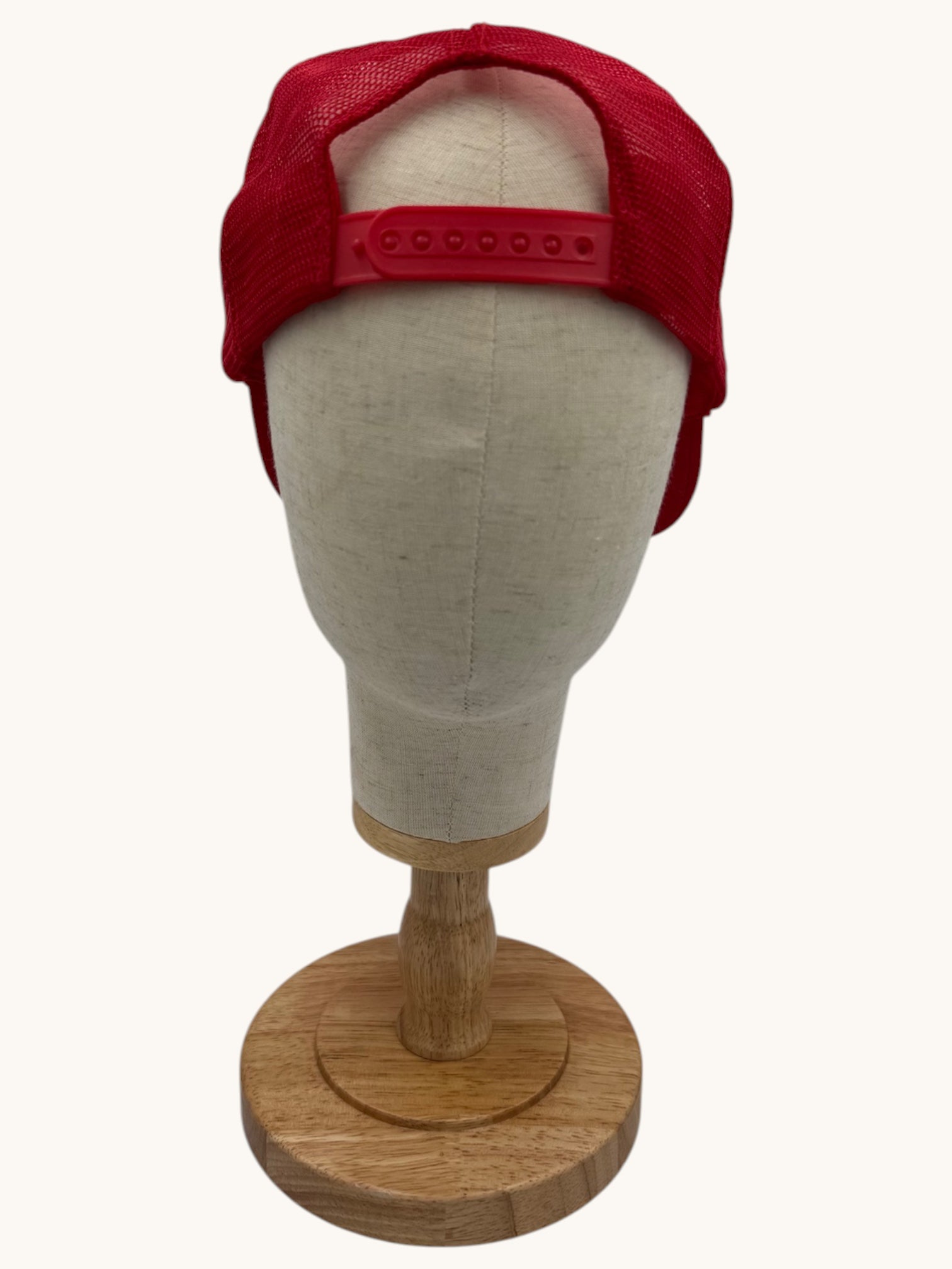 90s Speedway Red White Jamestown Trucker Hat