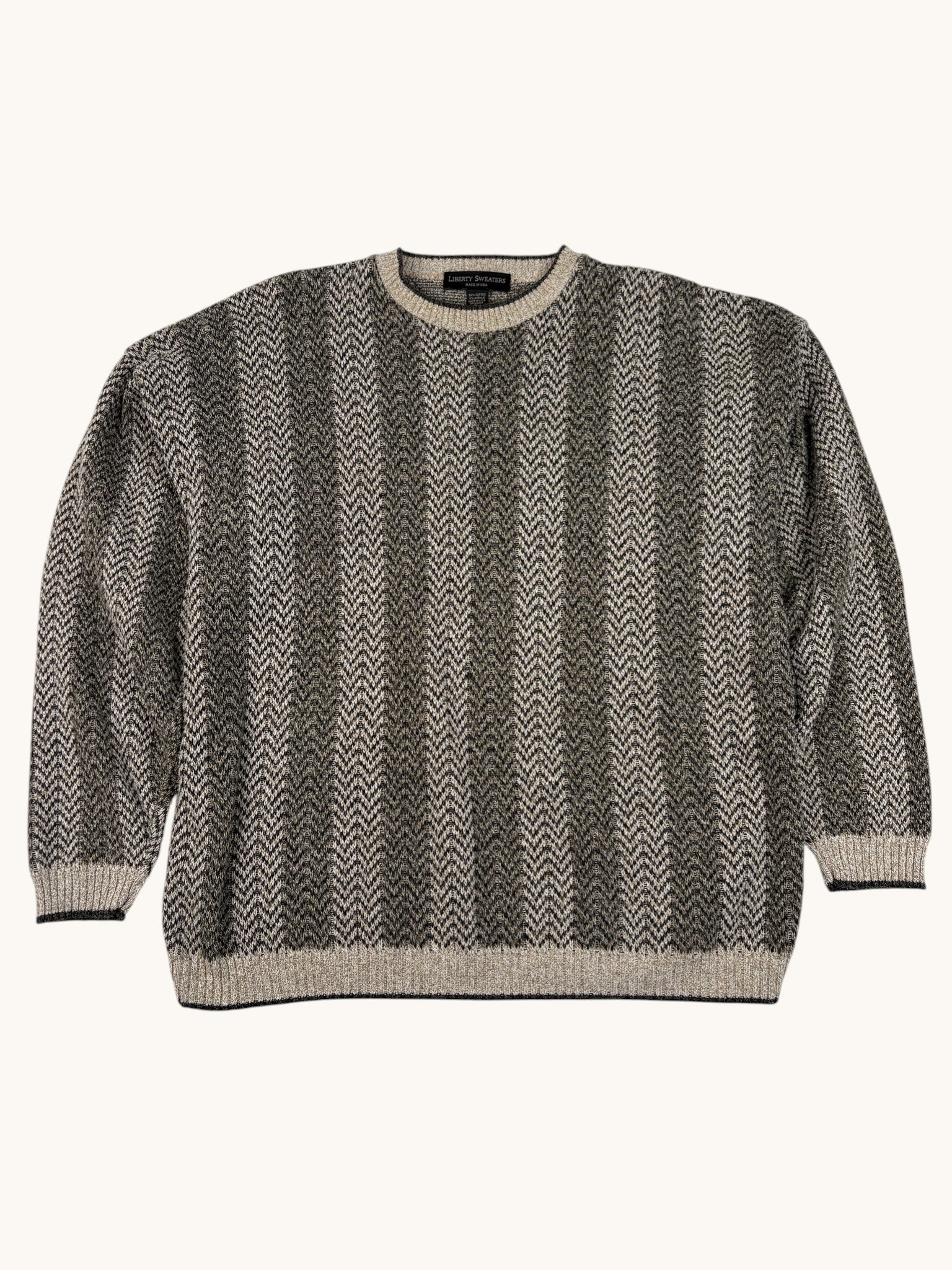 90s Liberty Sweaters Green Stripe Sweater - XL