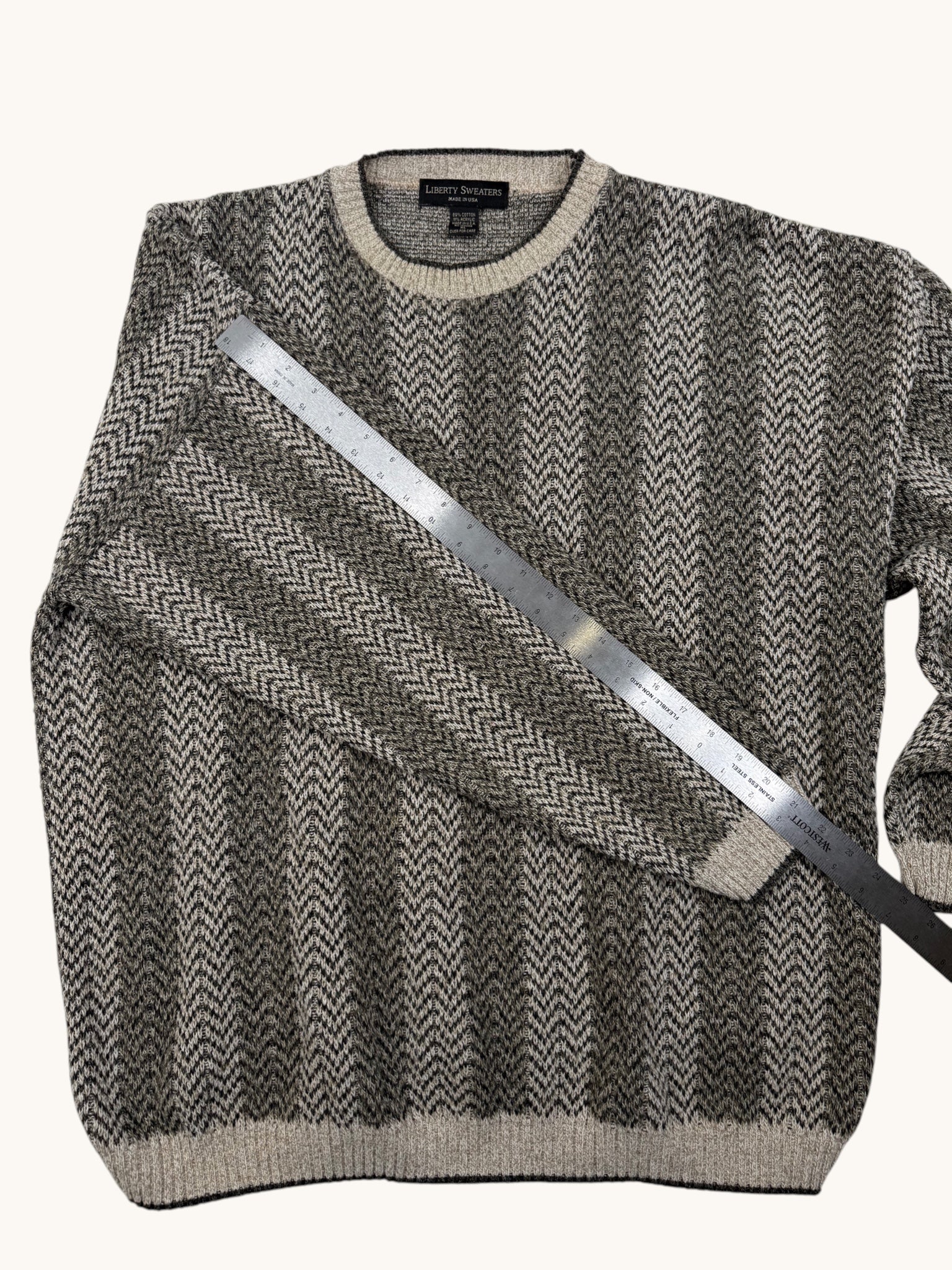 90s Liberty Sweaters Green Stripe Sweater - XL