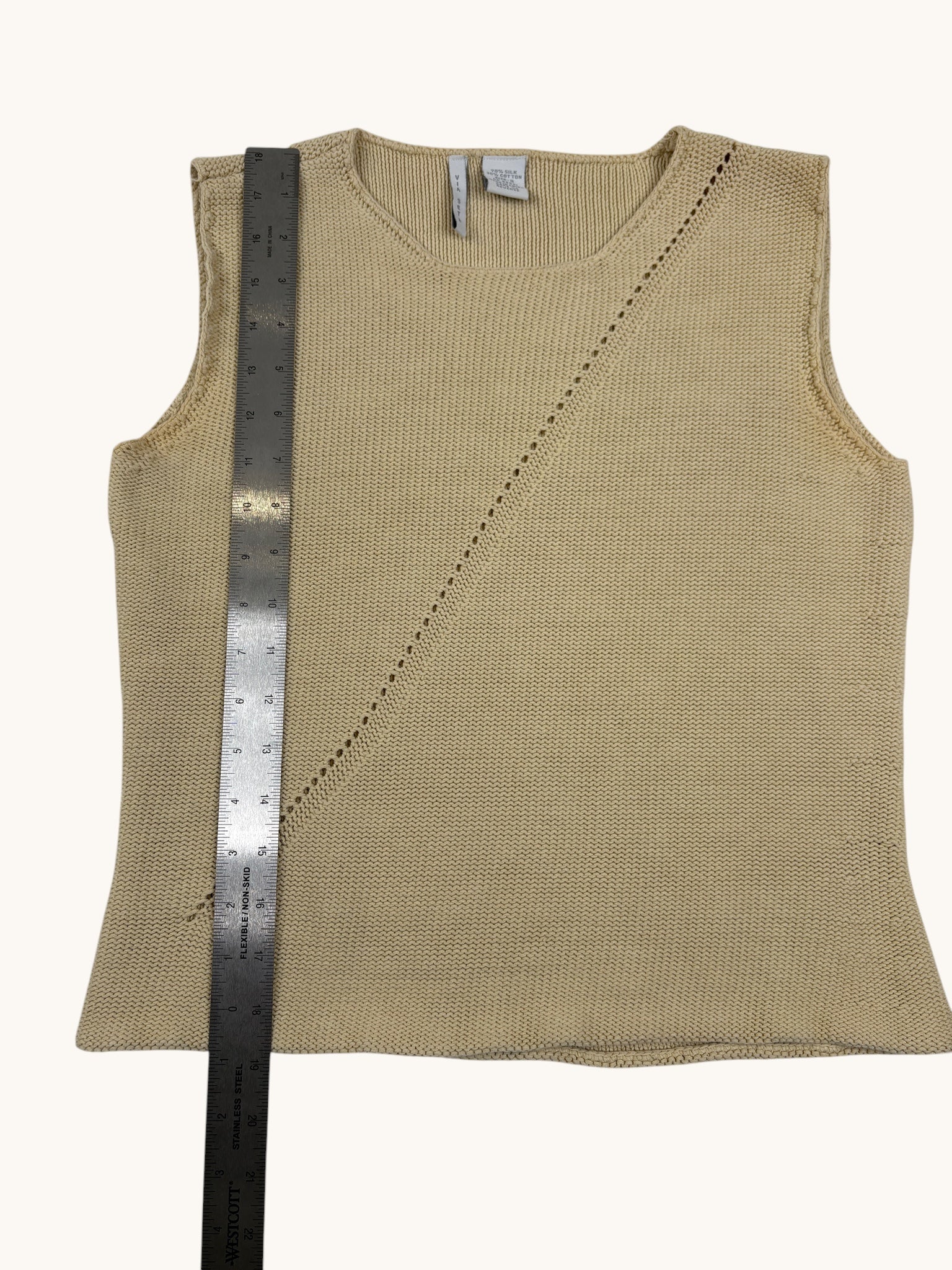 90s Via Seta Beige Sweater Vest - S