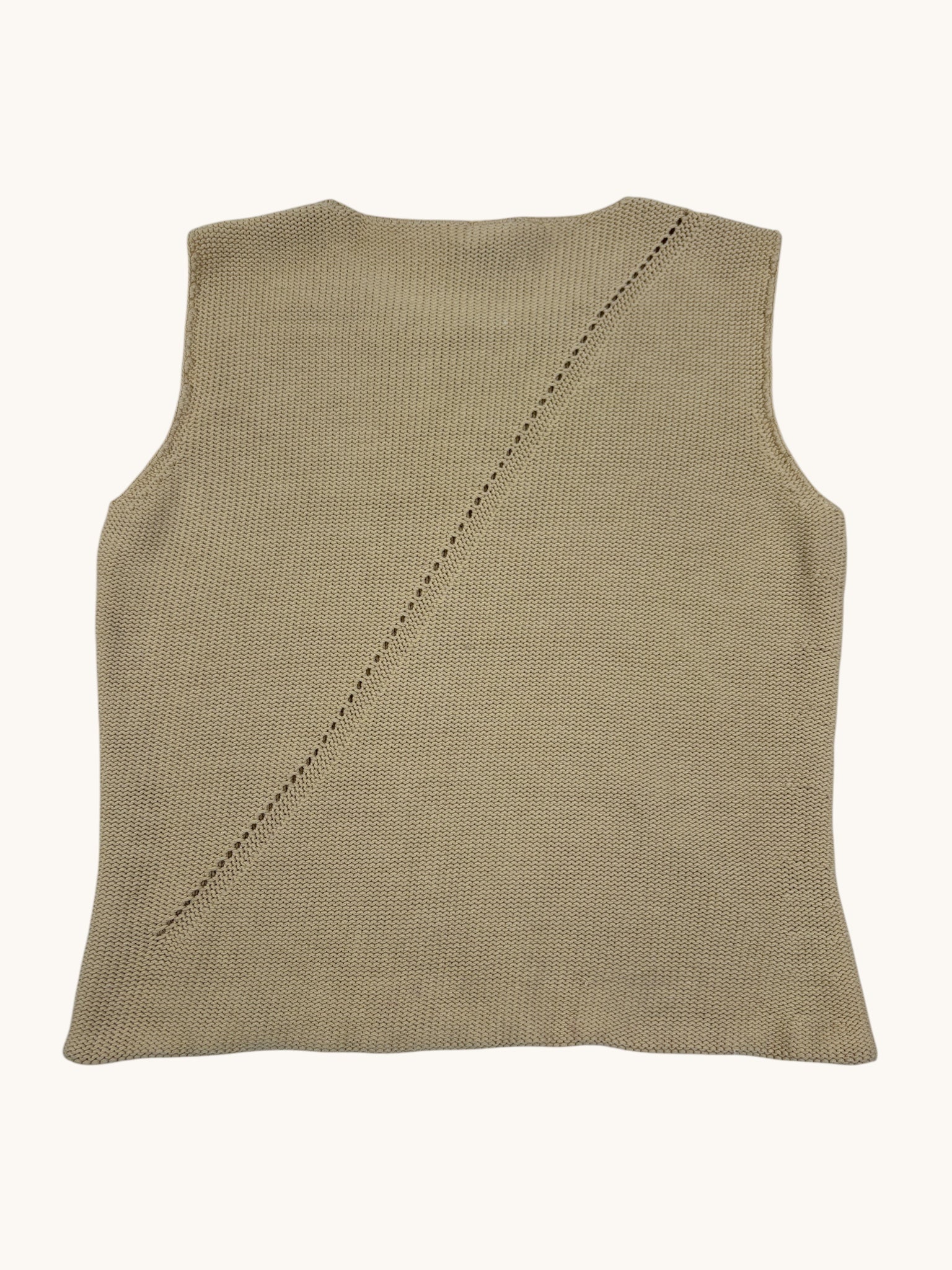 90s Via Seta Beige Sweater Vest - S