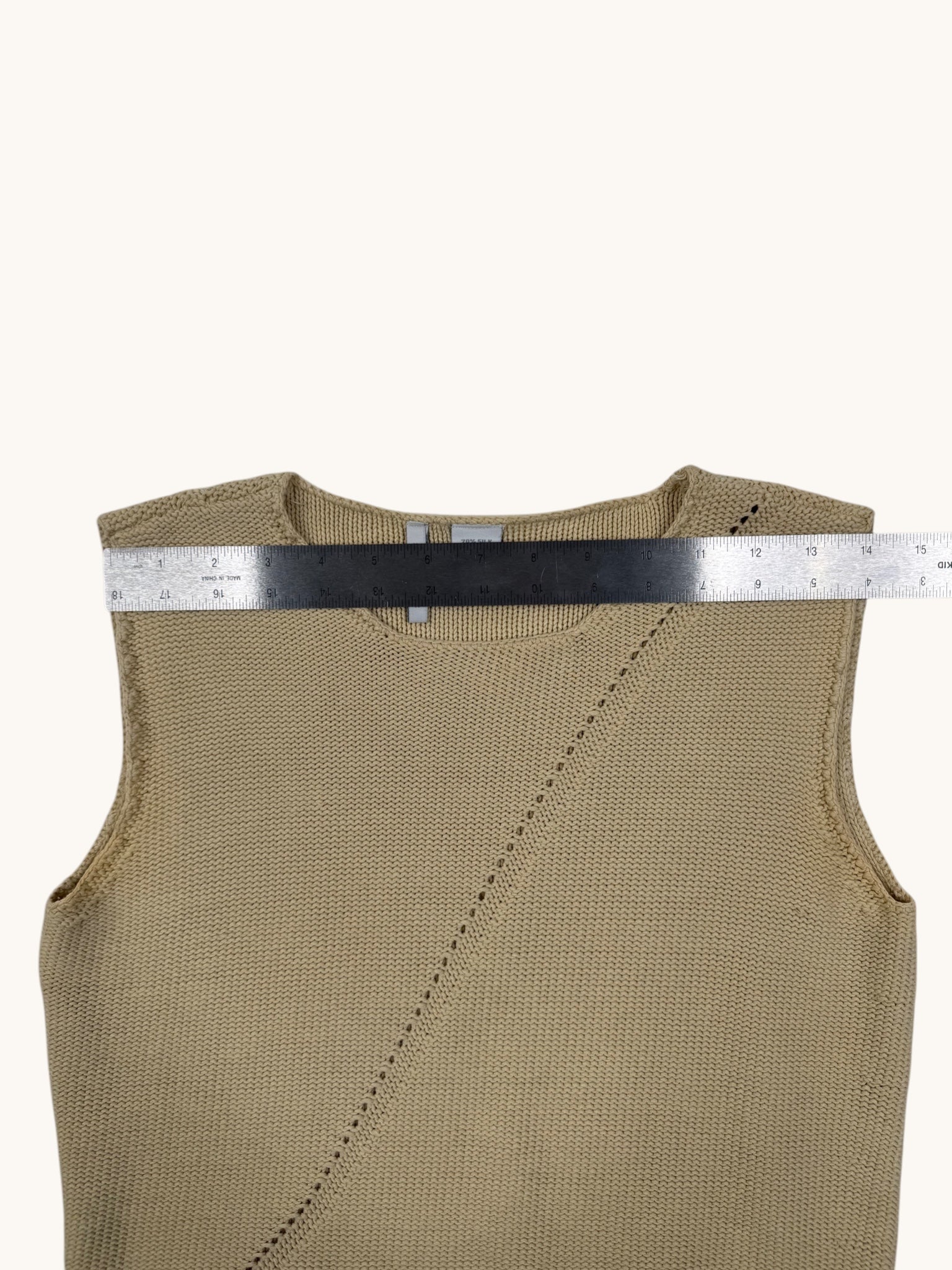 90s Via Seta Beige Sweater Vest - S
