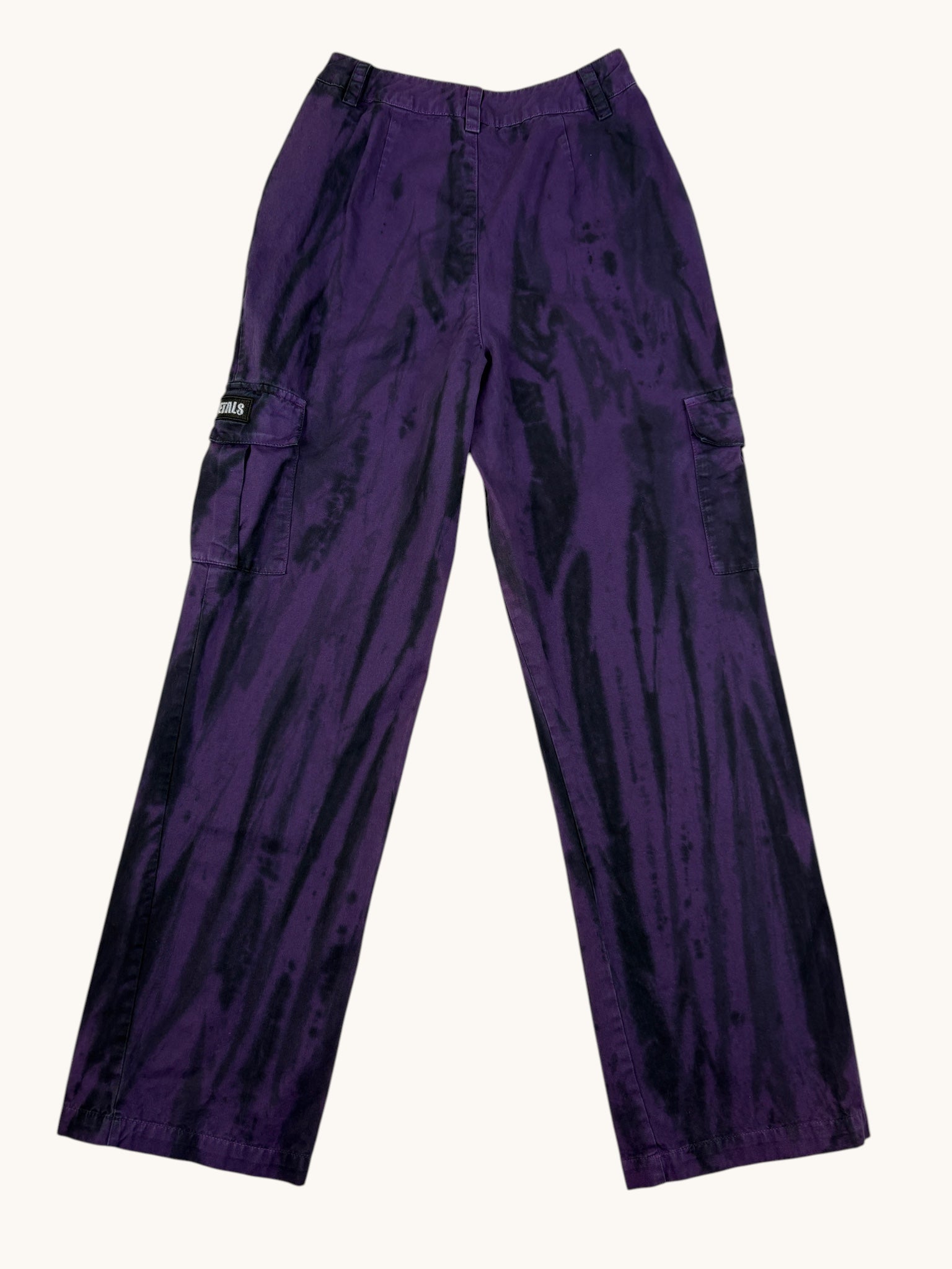 90s Petals Purple Tie-Dye Pants - 0