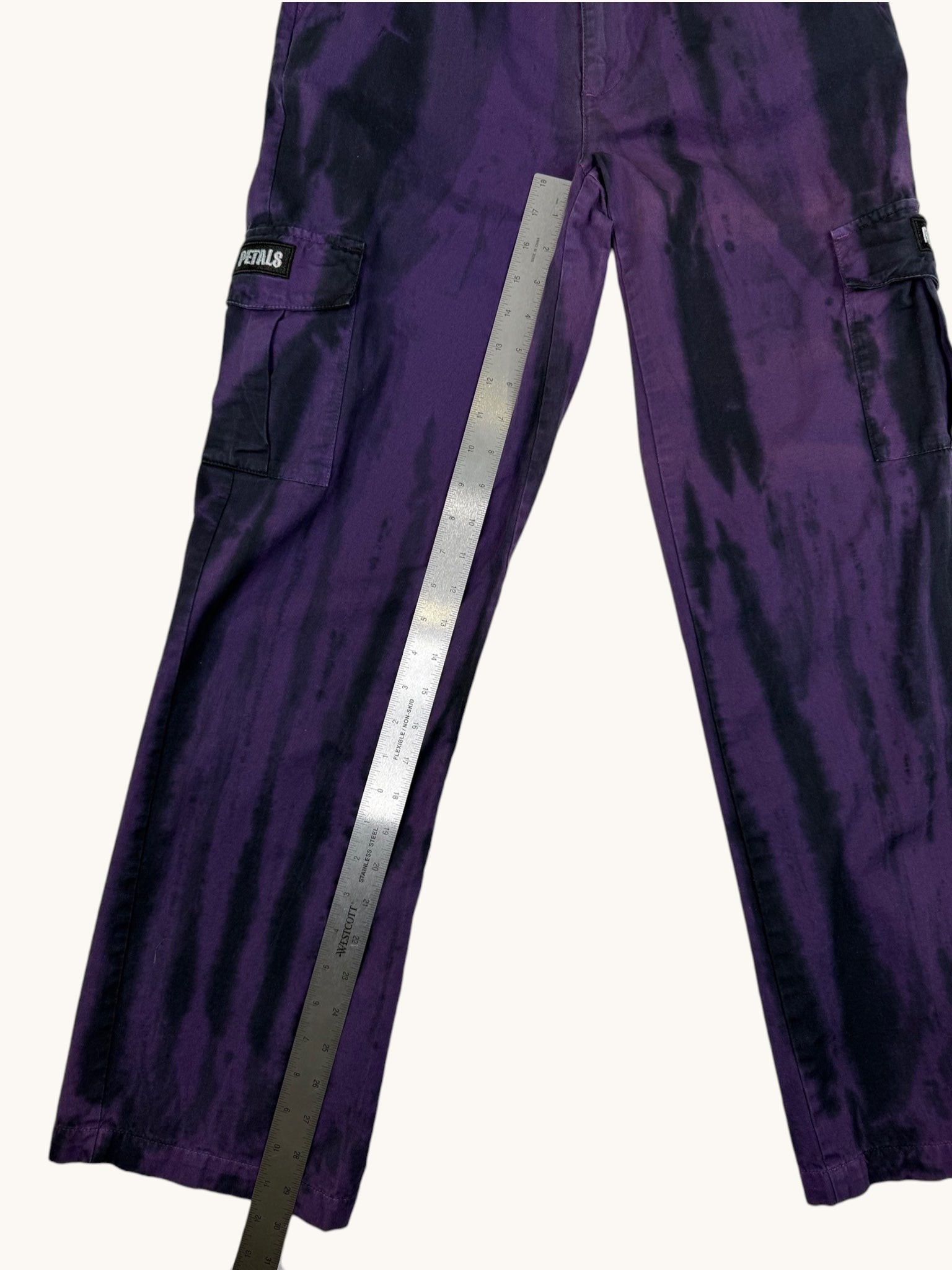 90s Petals Purple Tie-Dye Pants - 0
