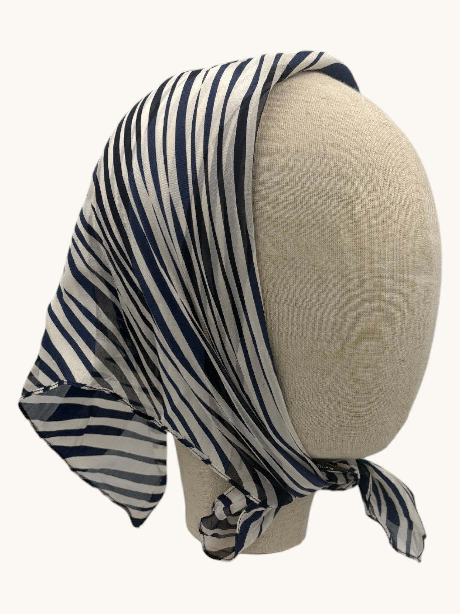 90s Kenneth Cole Silk Stripe Headscarf