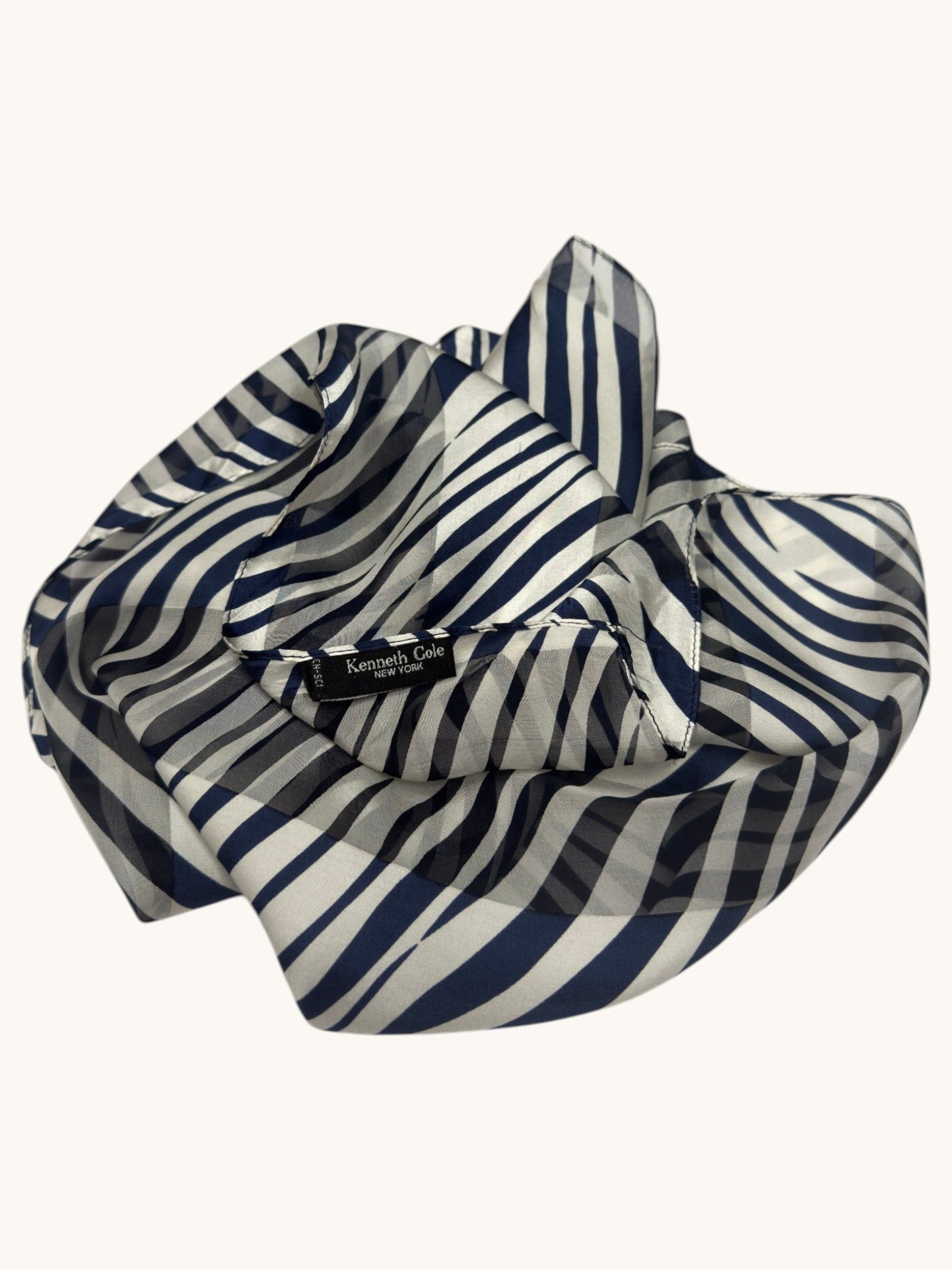 90s Kenneth Cole Silk Stripe Headscarf