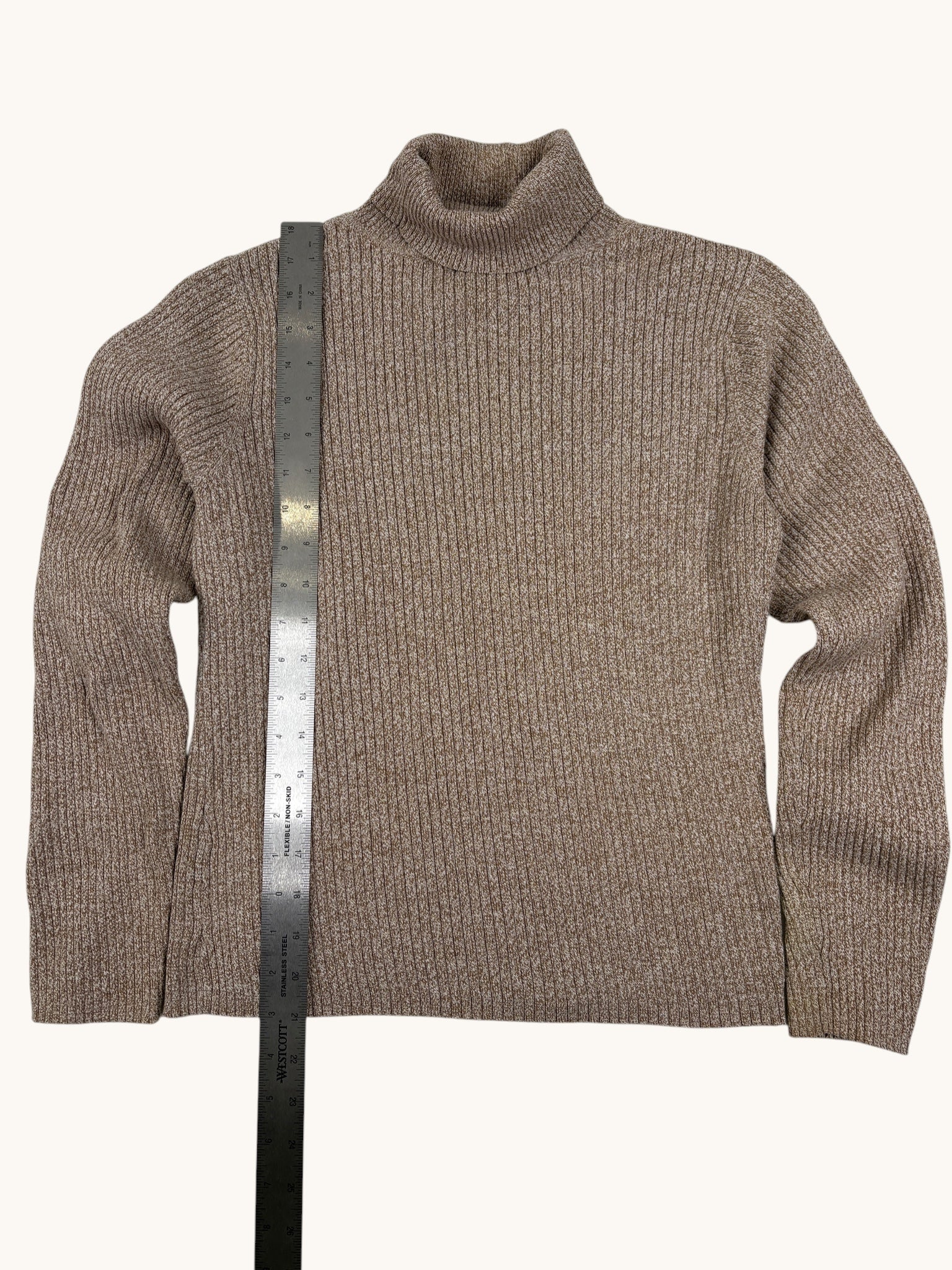 90s Villager Sport Beige Turtleneck Sweater - M