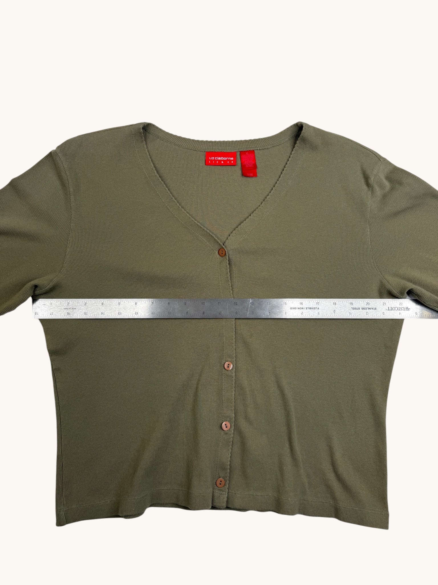 90s Liz Claiborne Green Cardigan Sweater - XL
