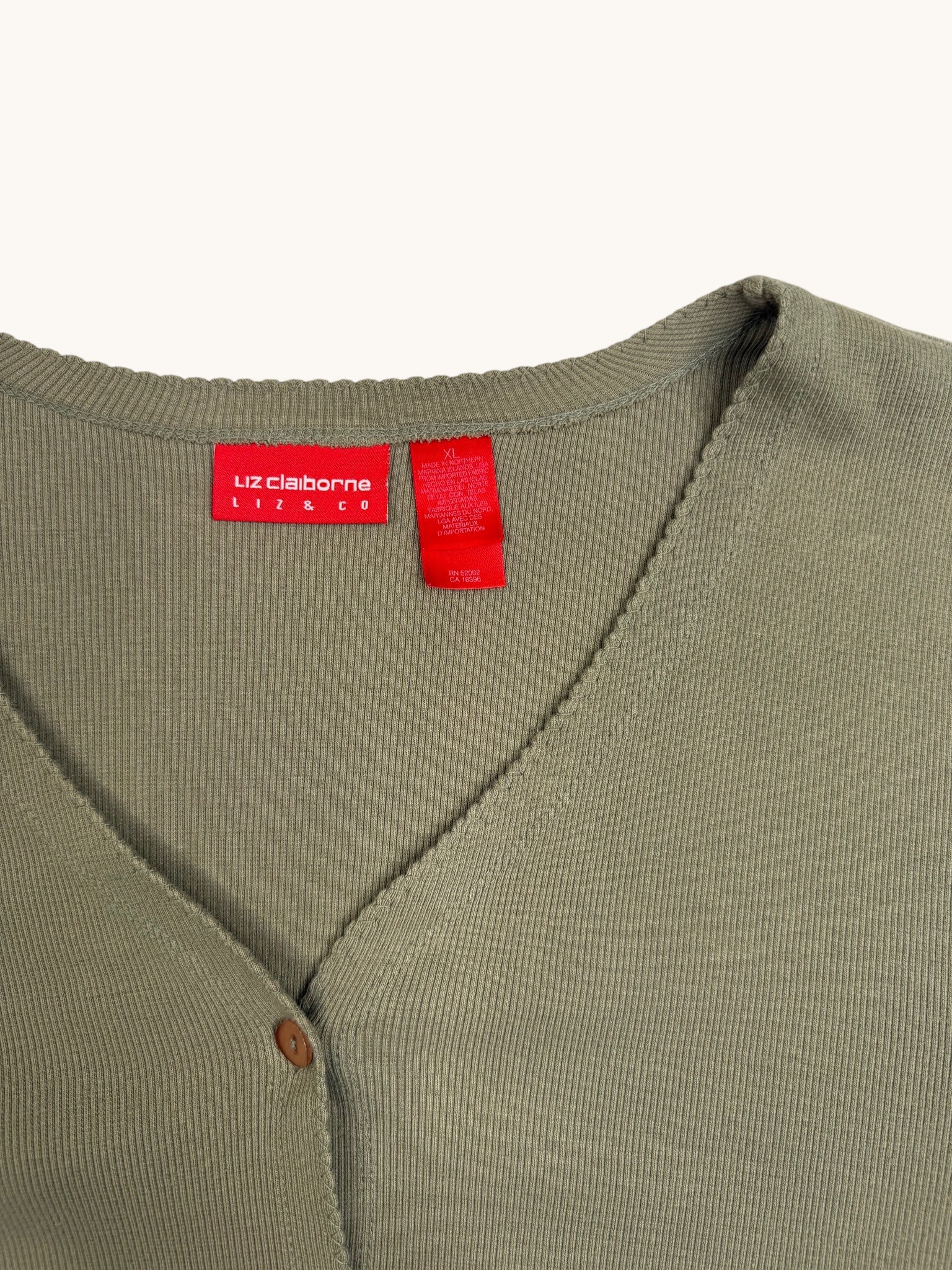 90s Liz Claiborne Green Cardigan Sweater - XL