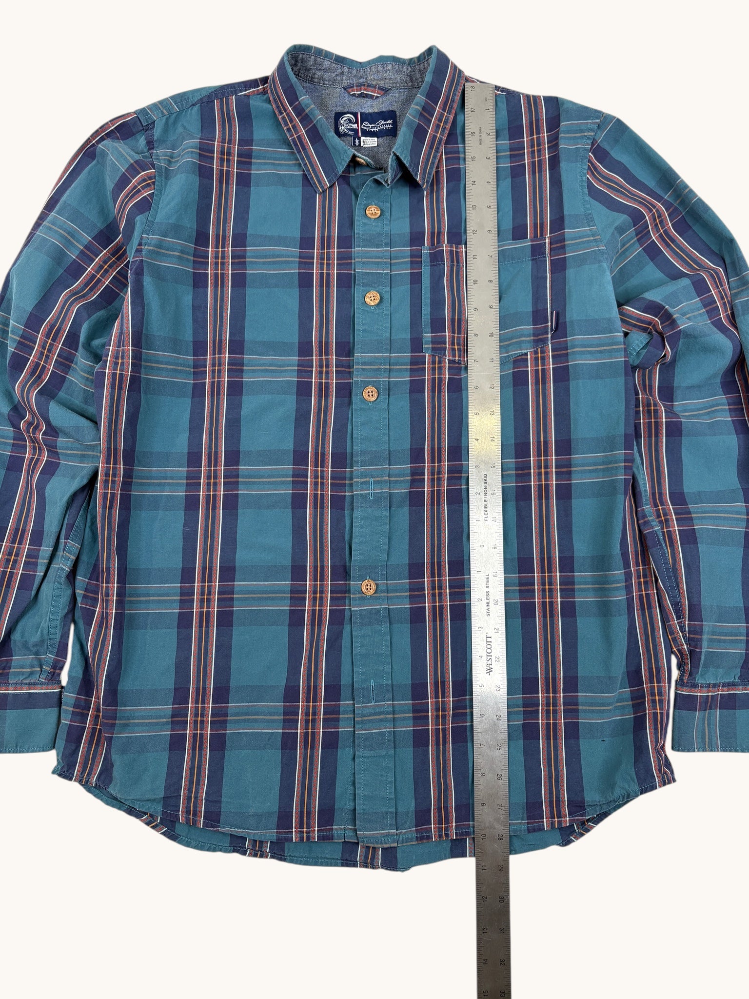90s Oneil Green Plaid Button Up Shirt - L