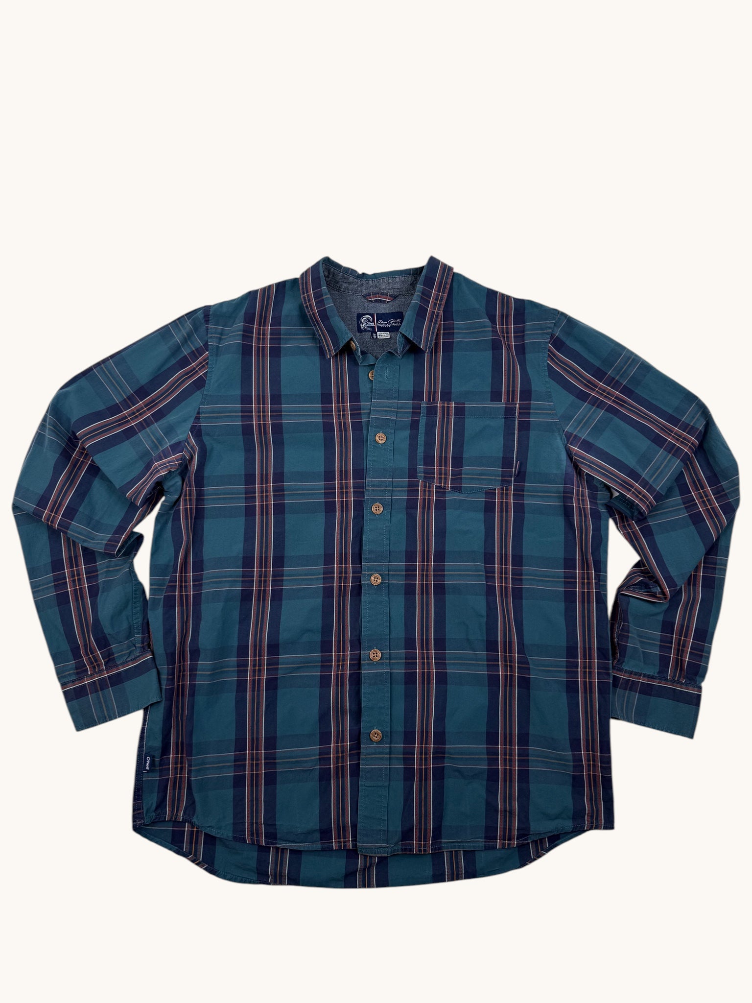90s Oneil Green Plaid Button Up Shirt - L