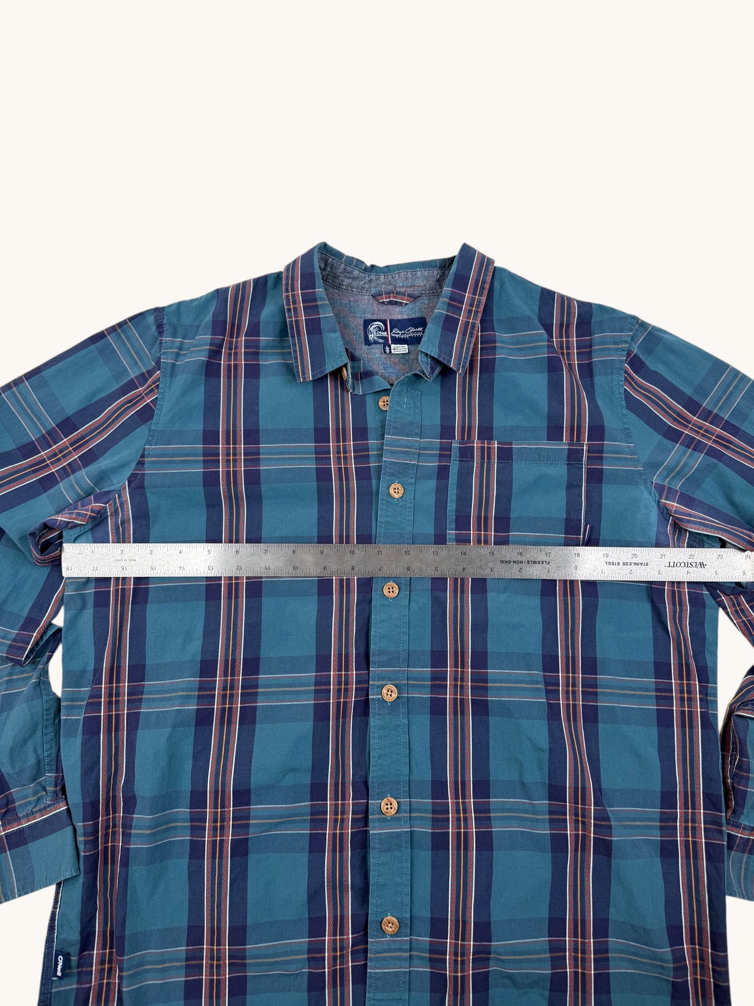 90s Oneil Green Plaid Button Up Shirt - L