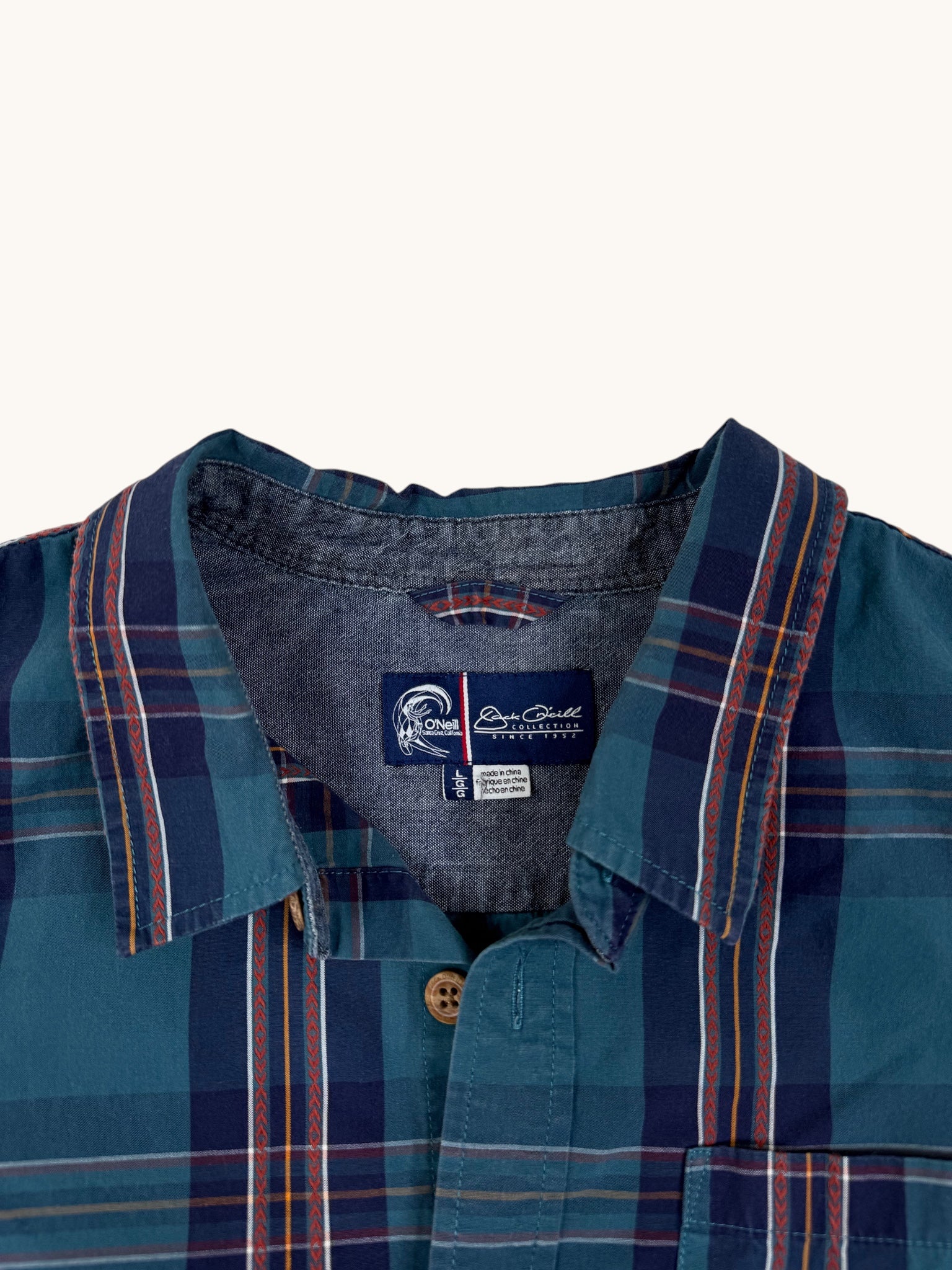 90s Oneil Green Plaid Button Up Shirt - L