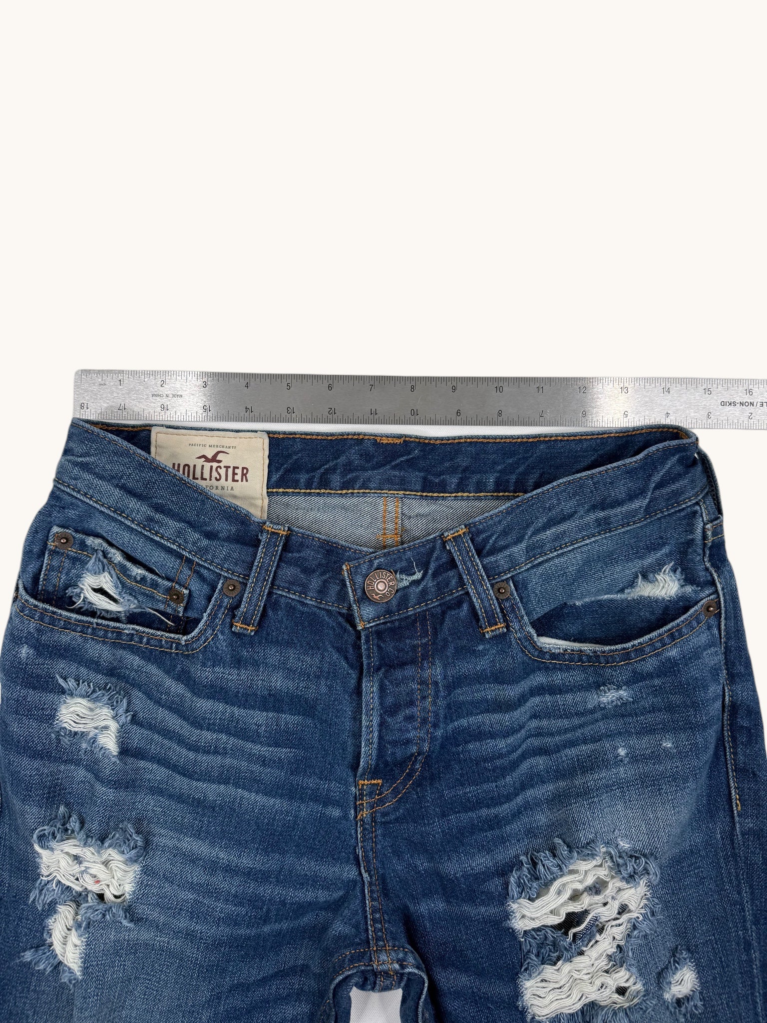 00s Hollister Destroyed Blue Denim Jeans - 30x32