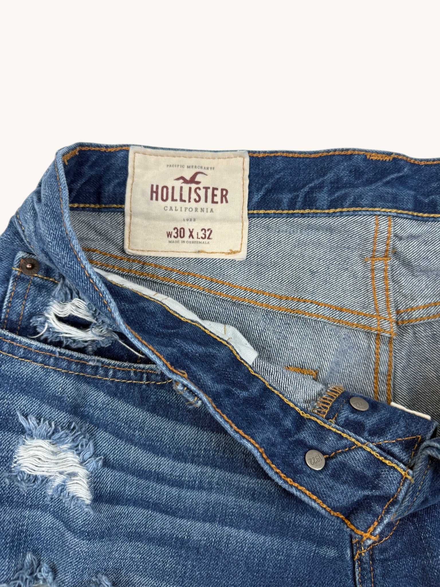00s Hollister Destroyed Blue Denim Jeans - 30x32