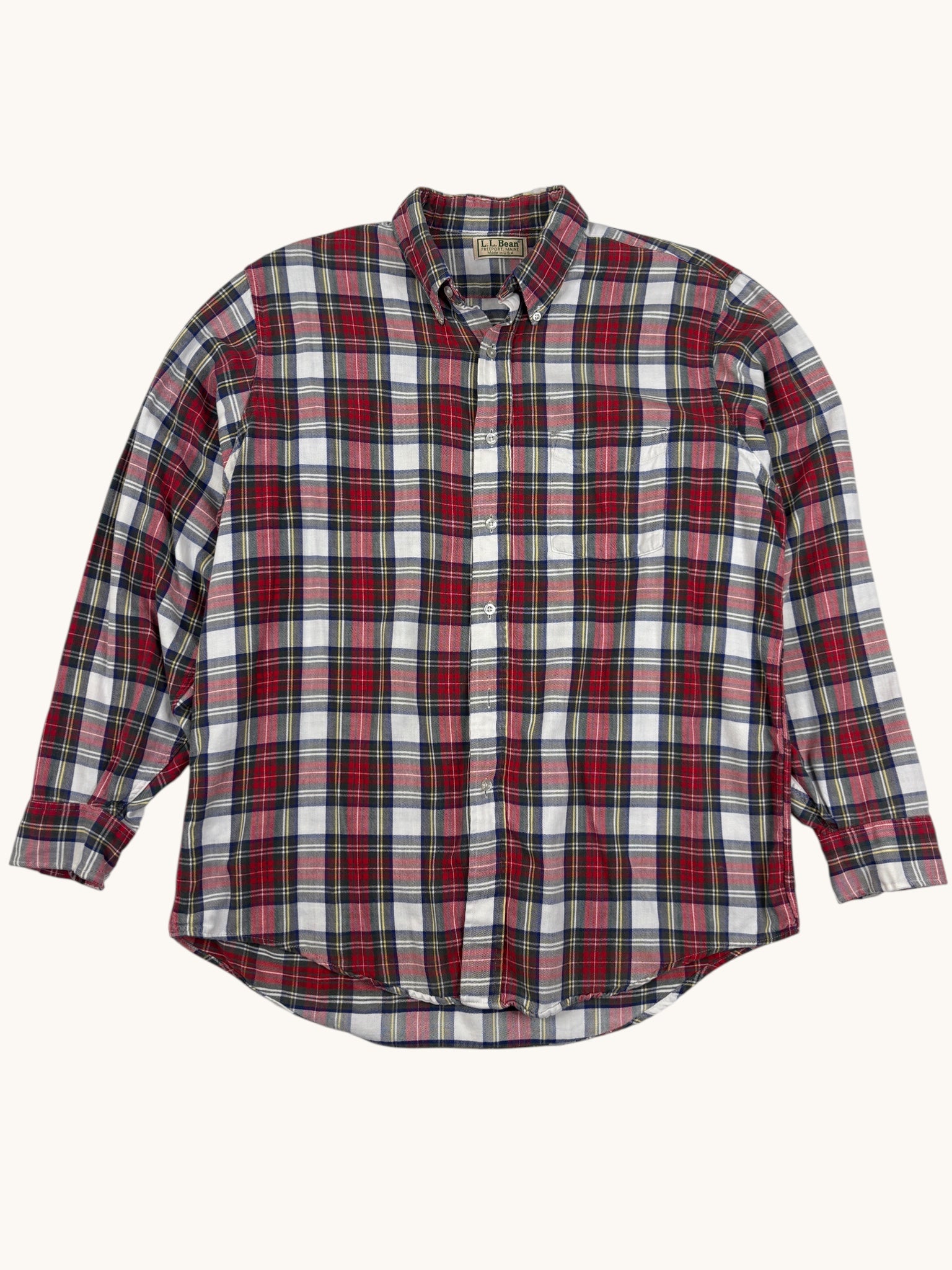 90s L.L. Bean Red Plaid Button Up Shirt