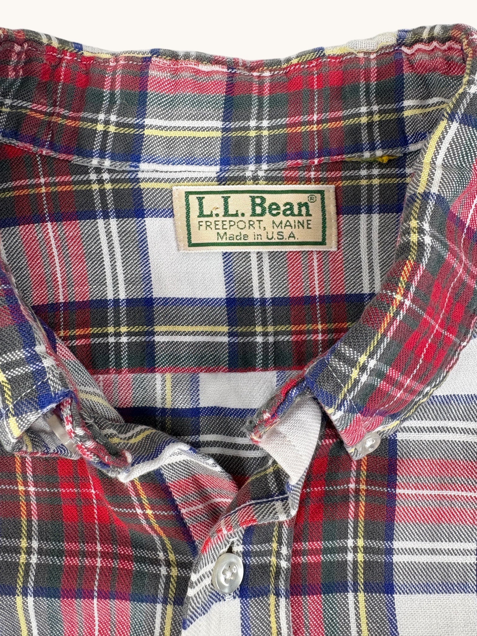 90s L.L. Bean Red Plaid Button Up Shirt
