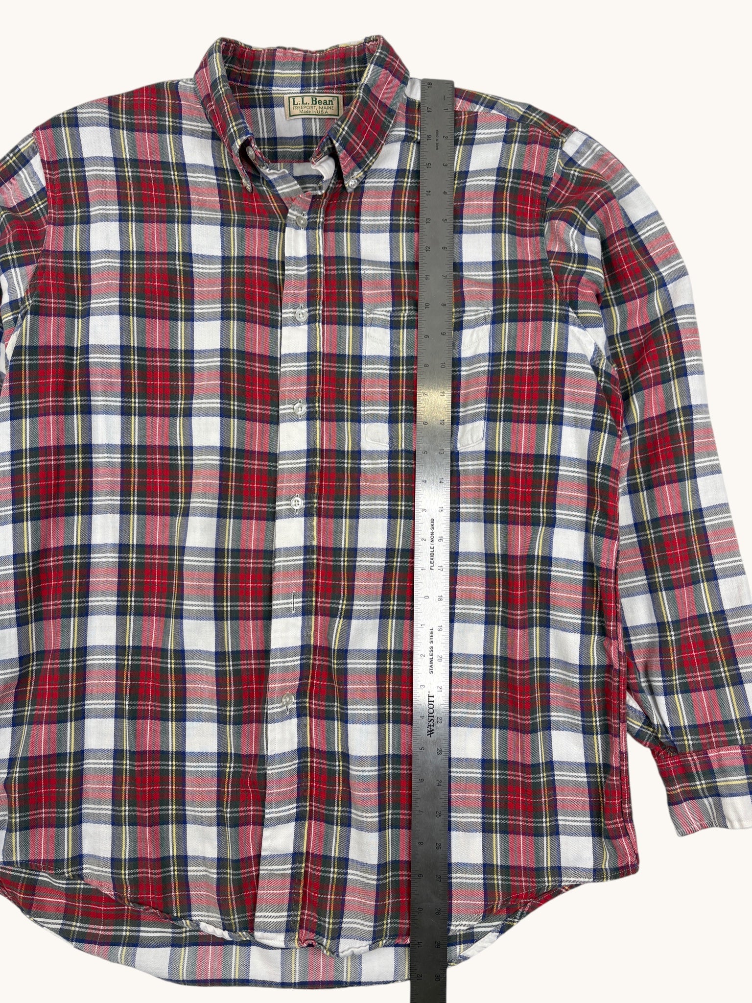 90s L.L. Bean Red Plaid Button Up Shirt