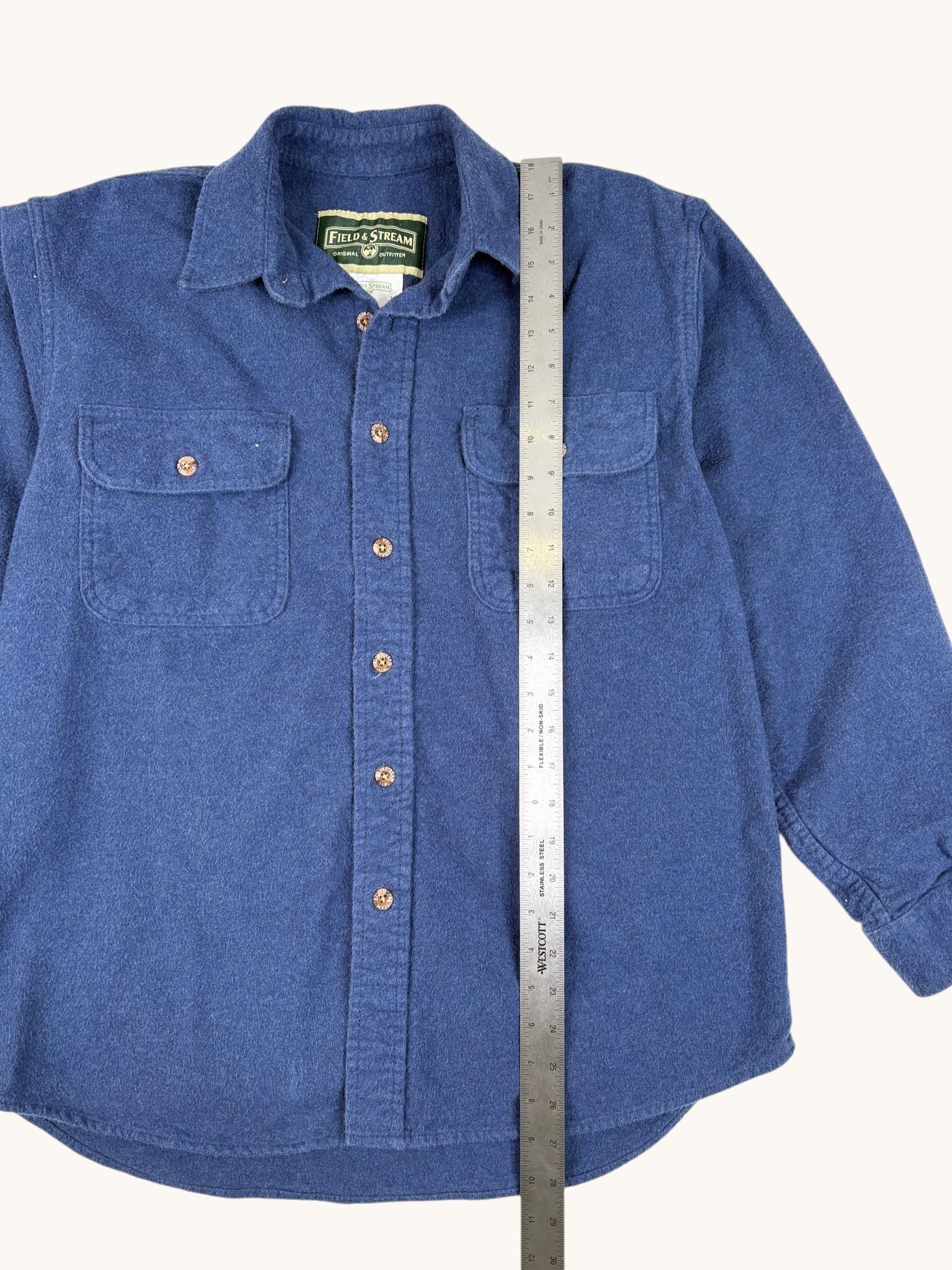 90s Field & Stream Blue Cotton Button Up Shirt - M