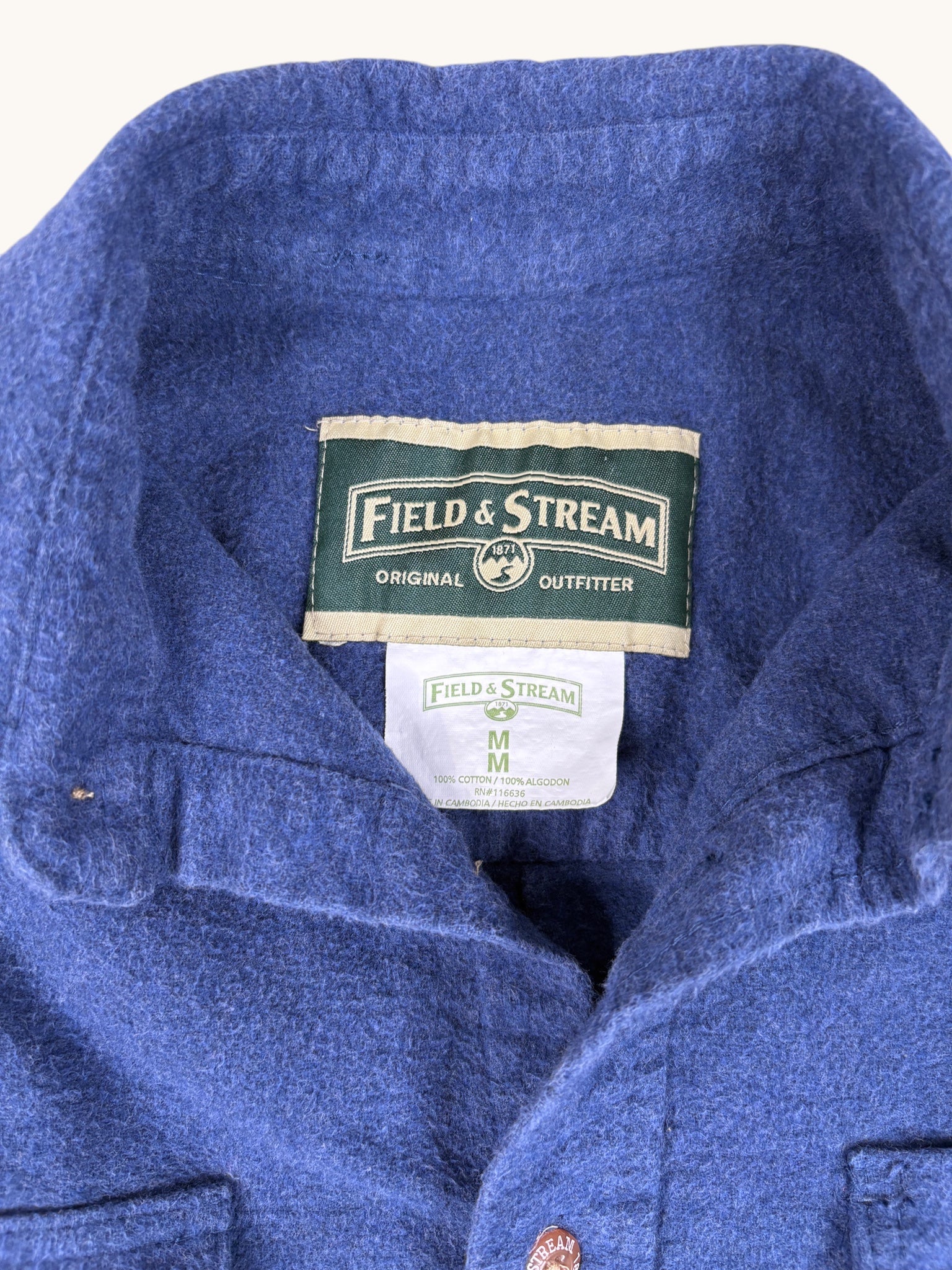 90s Field & Stream Blue Cotton Button Up Shirt - M