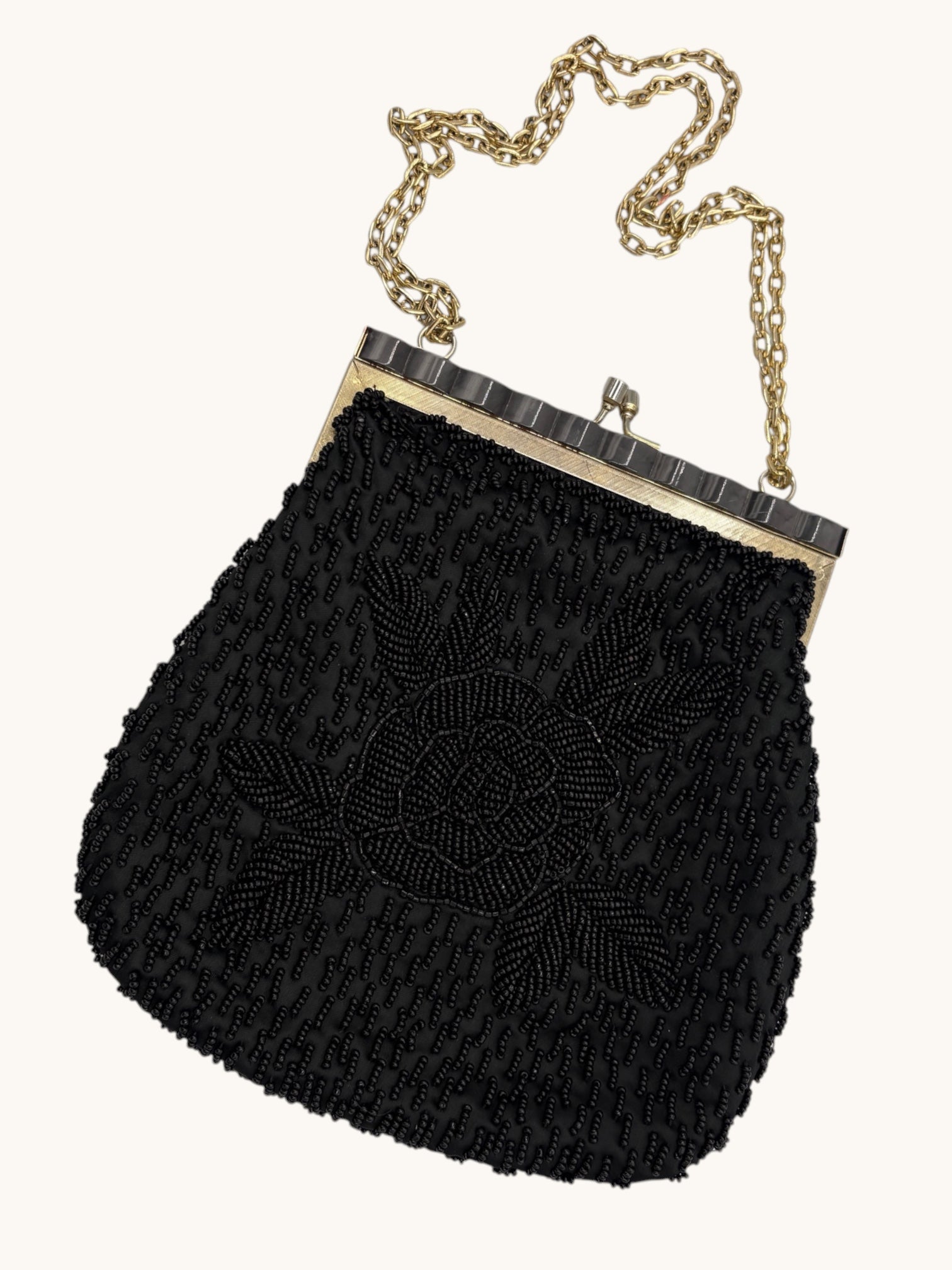 80s Mister Ernest Black Beaded Clutch