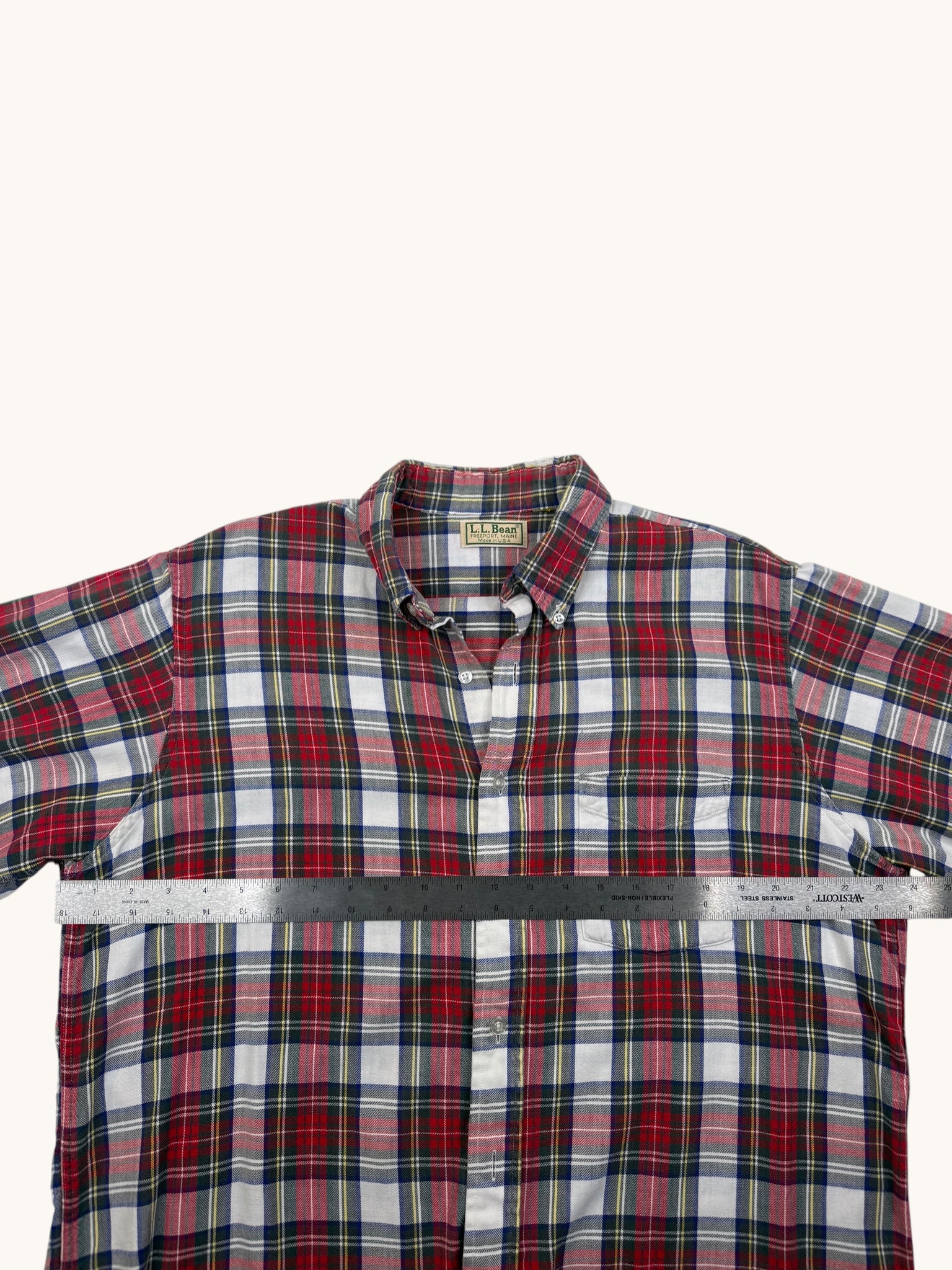 90s L.L. Bean Red Plaid Button Up Shirt