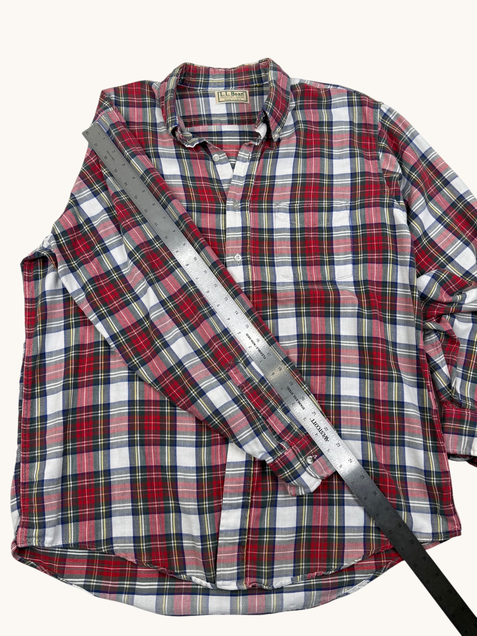 90s L.L. Bean Red Plaid Button Up Shirt
