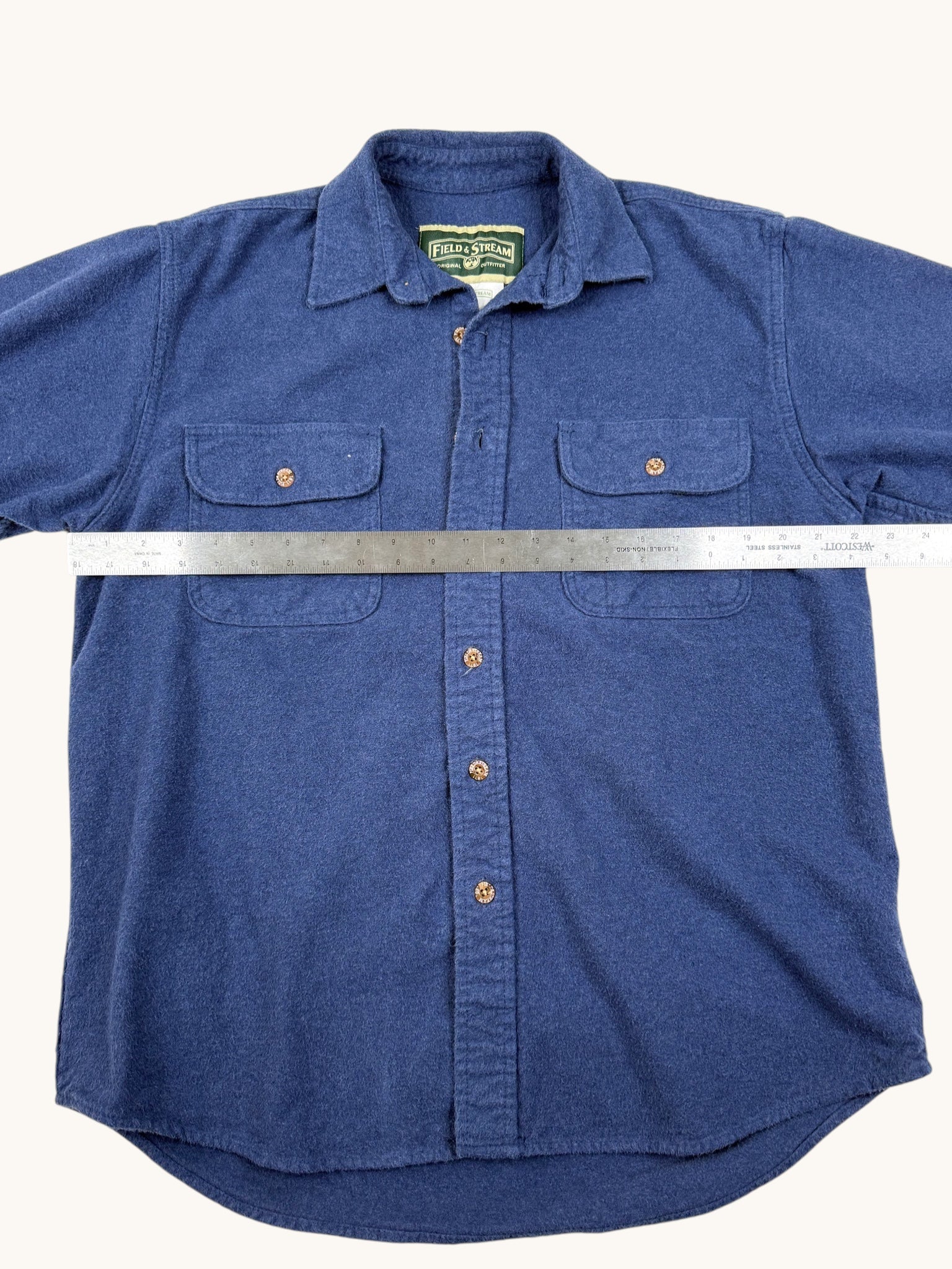 90s Field & Stream Blue Cotton Button Up Shirt - M