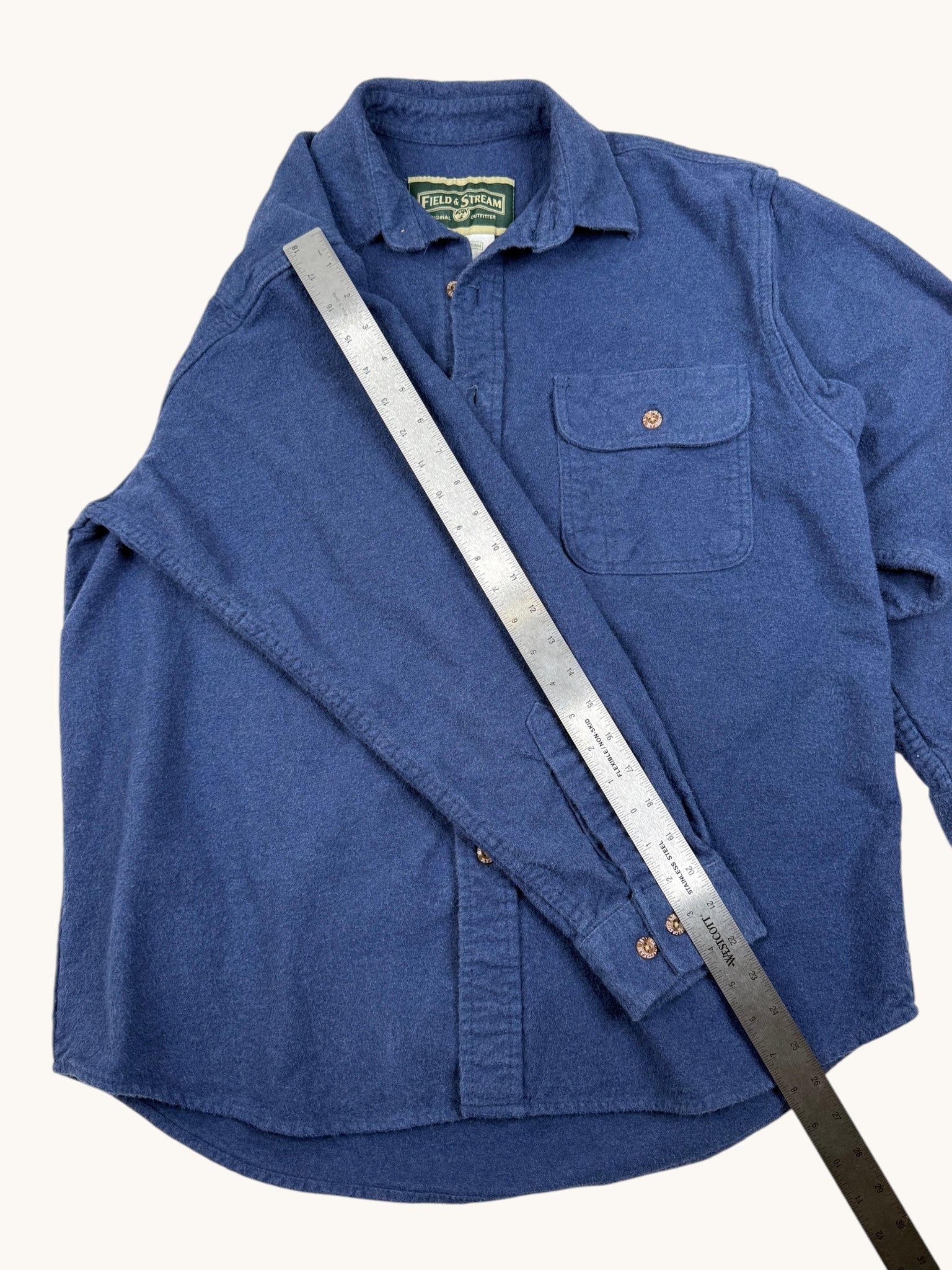 90s Field & Stream Blue Cotton Button Up Shirt - M