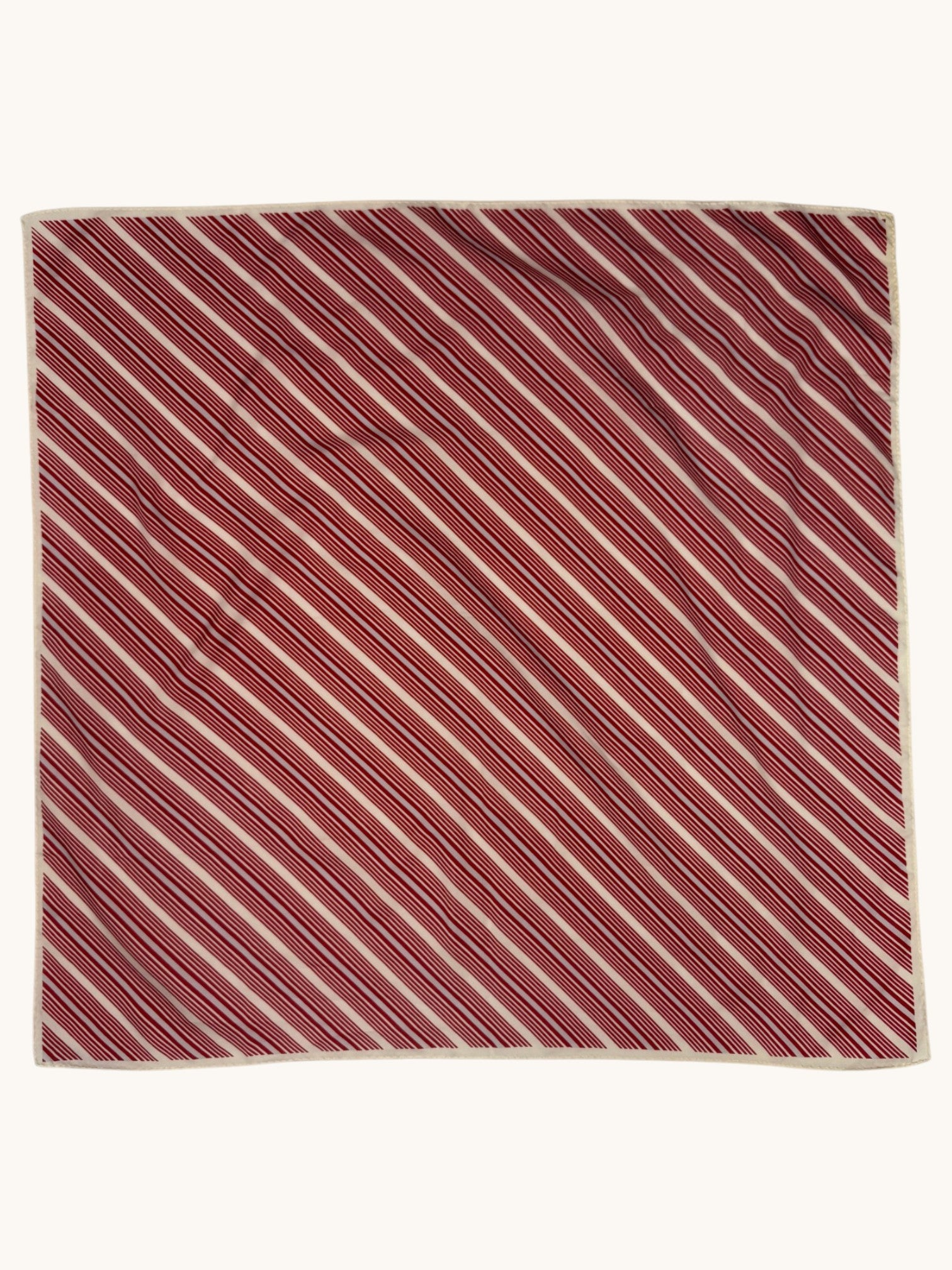 90s Red White Stripe Silk Headscarf