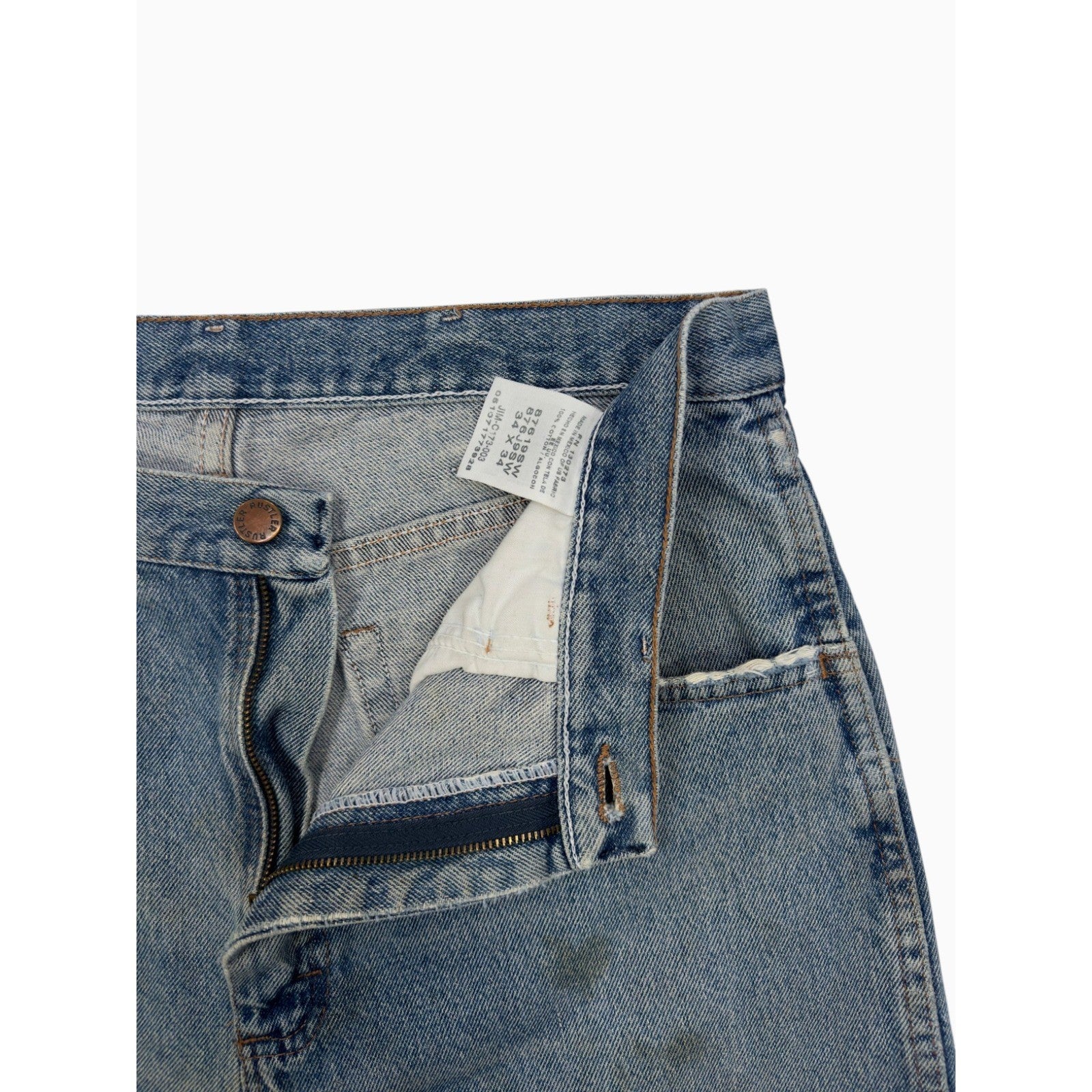 Rustler Mens Regular Fit Straight Leg Denim Jeans Blue Wash 34x34 87619SW