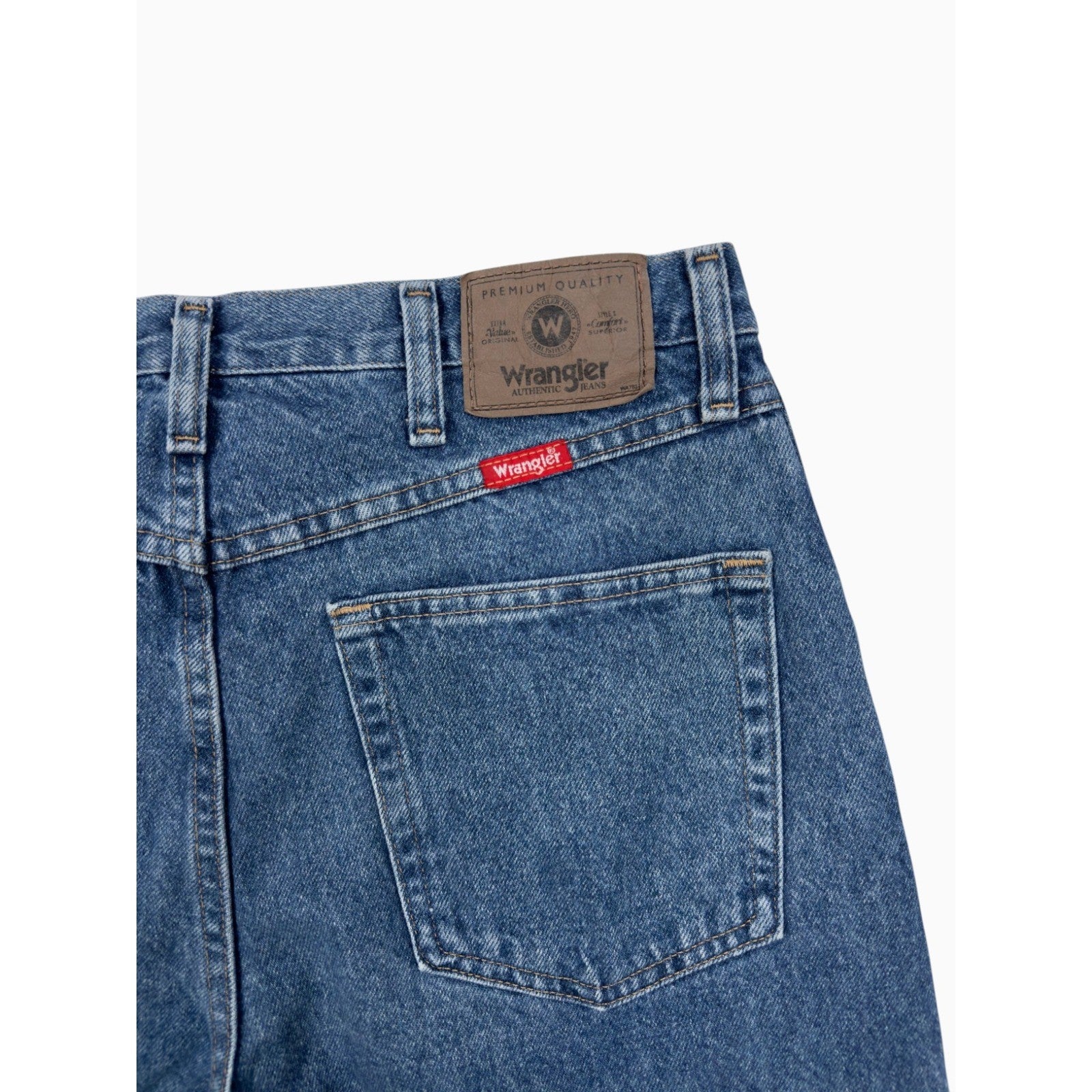 Wrangler Authentics Mens Regular Fit Jeans 34x30 Blue Denim 96501DS Straight Leg