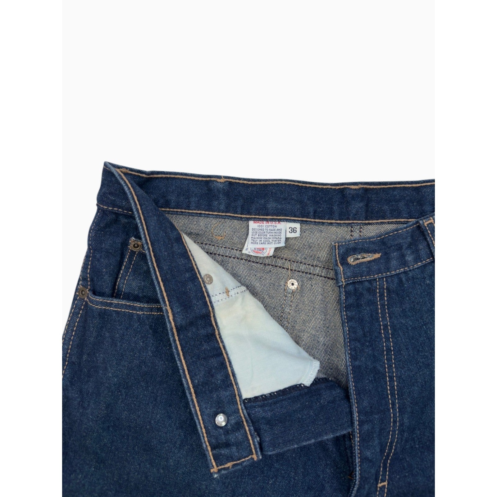 Vintage Calvin Klein High Waisted Straight Leg Jeans Dark Wash Made in USA 36