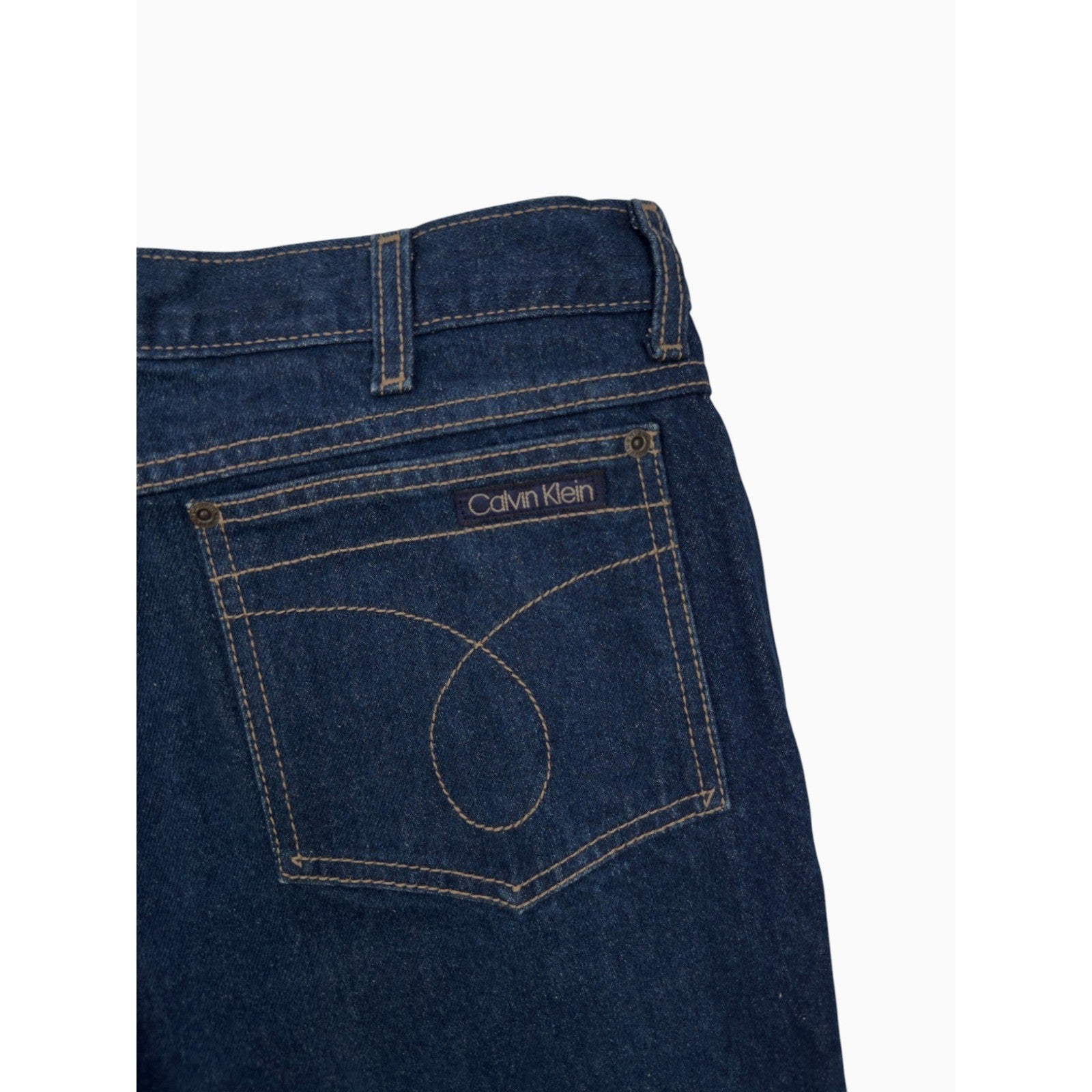 Vintage Calvin Klein High Waisted Straight Leg Jeans Dark Wash Made in USA 36