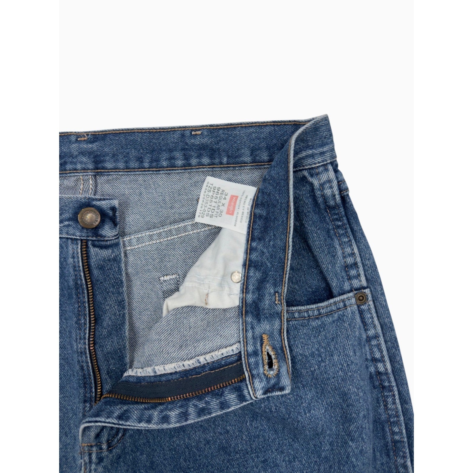 Wrangler Authentics Mens Regular Fit Jeans 34x30 Blue Denim 96501DS Straight Leg