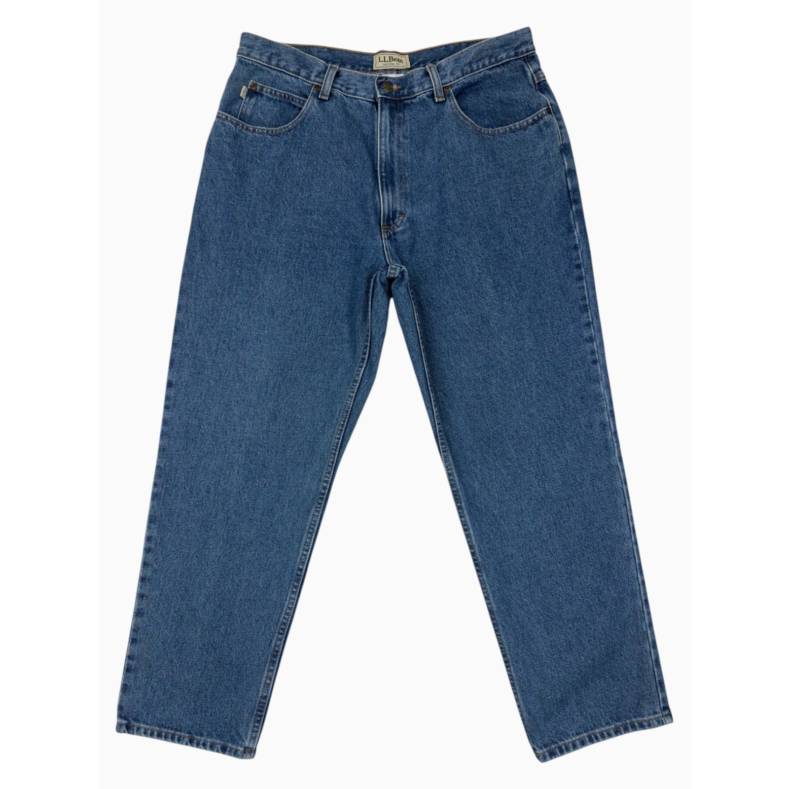 L.L. Bean Natural Fit Jeans Mens 32x29 Blue Medium Wash Straight Leg Denim Pants