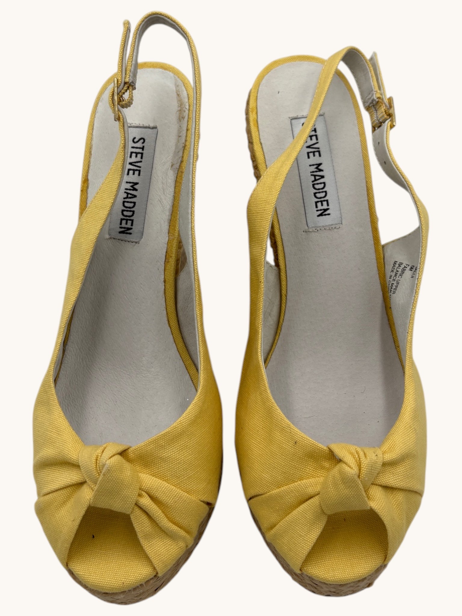 00s Steve Madden Yellow Wedge Sandals - 6 W