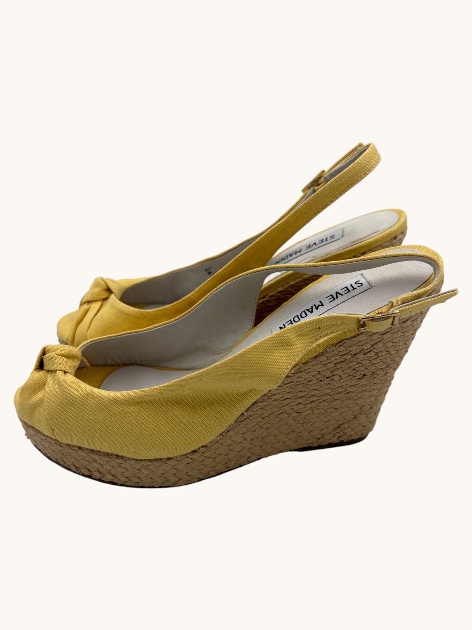 00s Steve Madden Yellow Wedge Sandals - 6 W