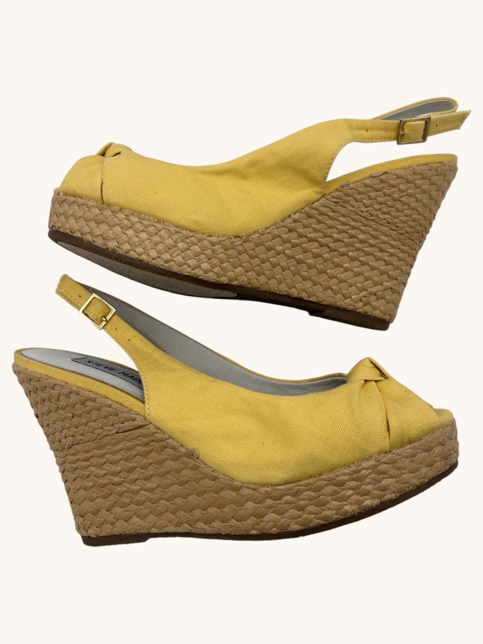 00s Steve Madden Yellow Wedge Sandals - 6 W