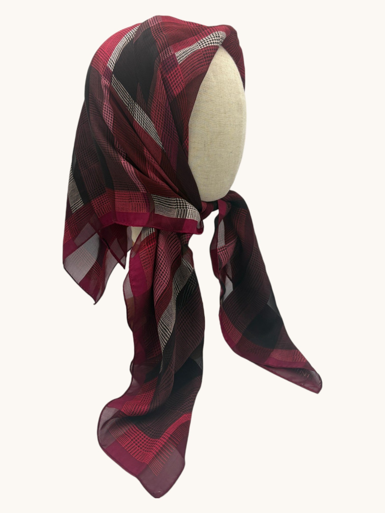 90s Adrienne Vittadini Red Plaid Scarf